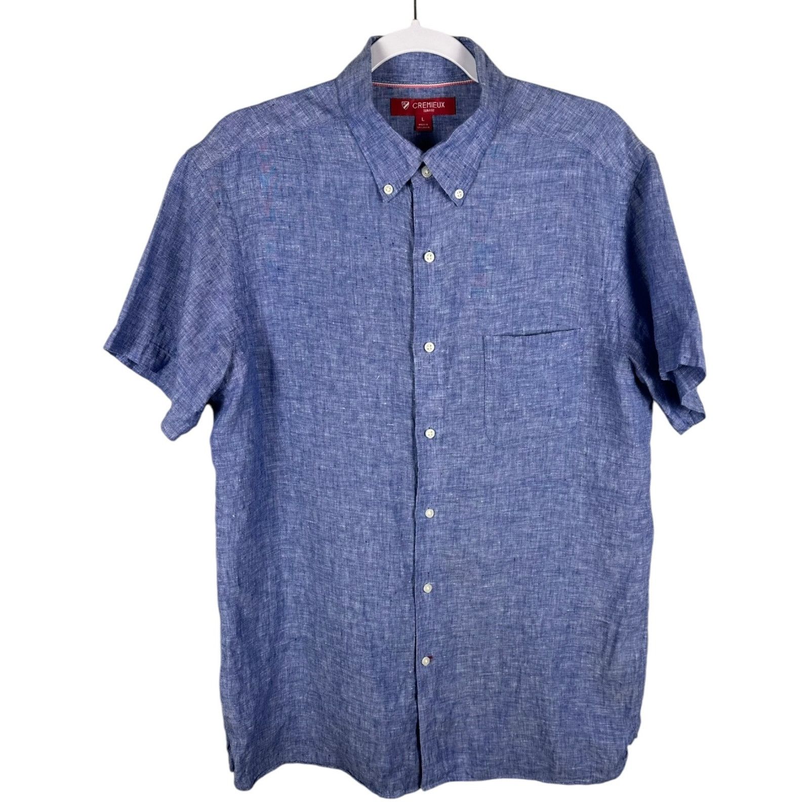 Cremieux Cremieux Men's Large Blue Slim Fit Button-Down Long Sleeve Size US L / EU 52-54 / 3 - 5 Thumbnail