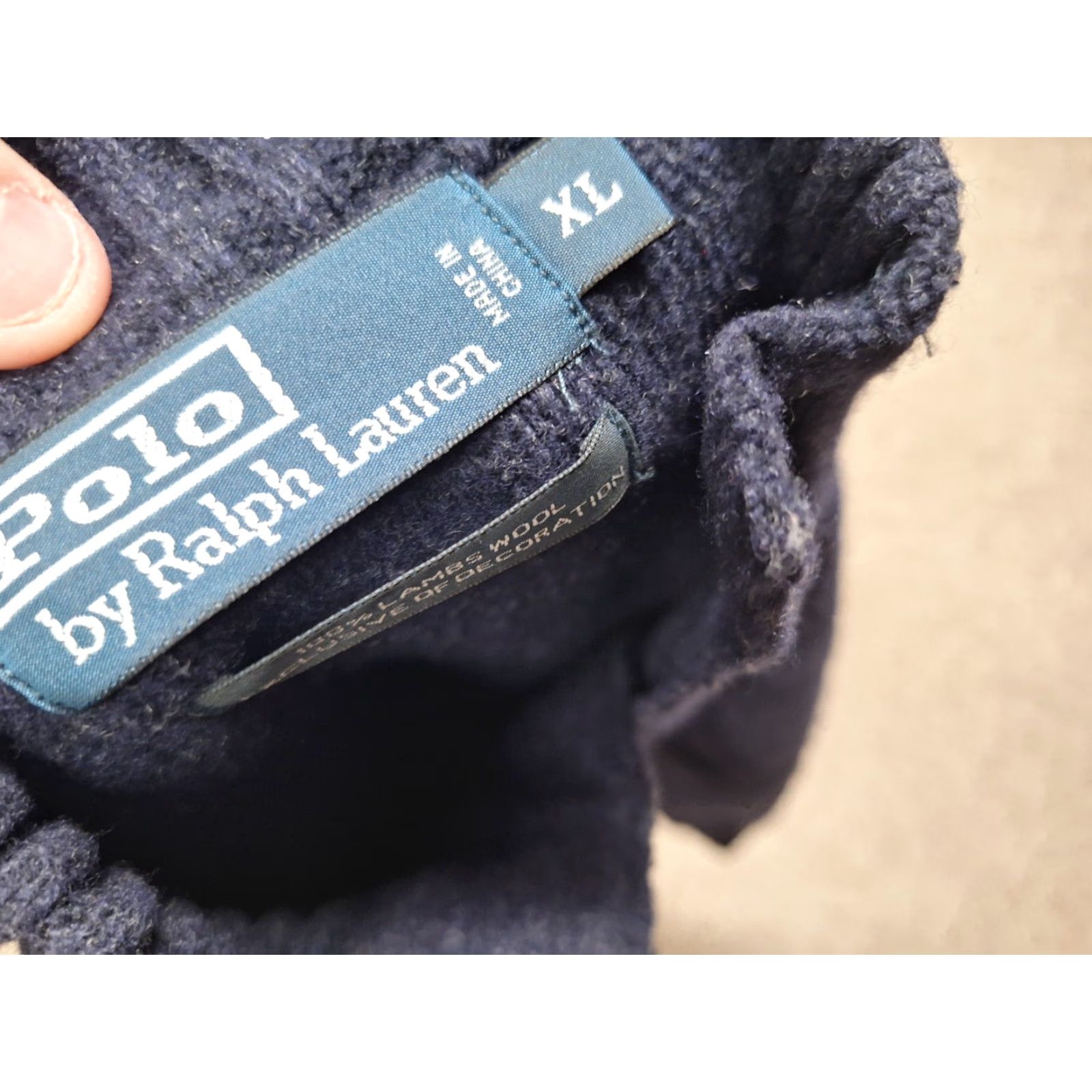 Polo Ralph Lauren VINTAGE Polo Ralph Lauren Sweater Men XL Blue 1/4 Button Mock Neck Wool Pullover Embroidered Logo 90s Army Preppy Size US XL / EU 56 / 4 - 2 Thumbnail