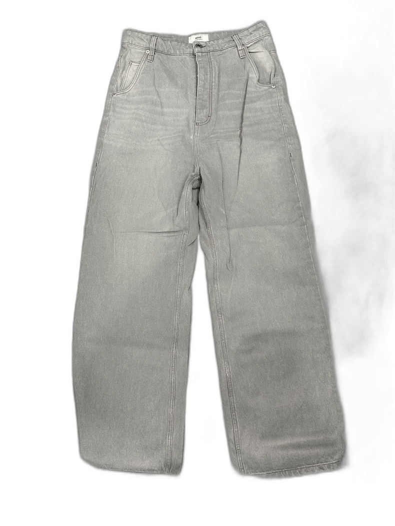 AMI AMI Wide Leg Denim Pants in Cement Gray Size US 31 - 1 Thumbnail