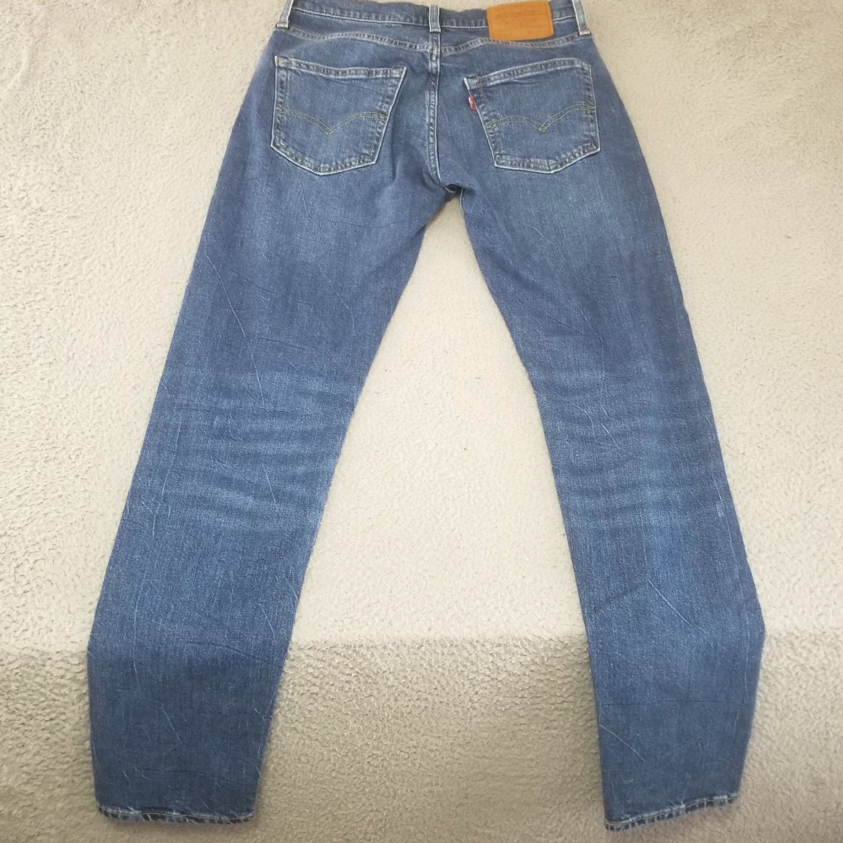 Levi's Levi's 512 Jeans Mens 29x30 Blue Straight Leg Cotton Premium Denim Stretch Regular 5-Pocket Design Belt Loops Zipper Button Size US 29 - 6 Thumbnail