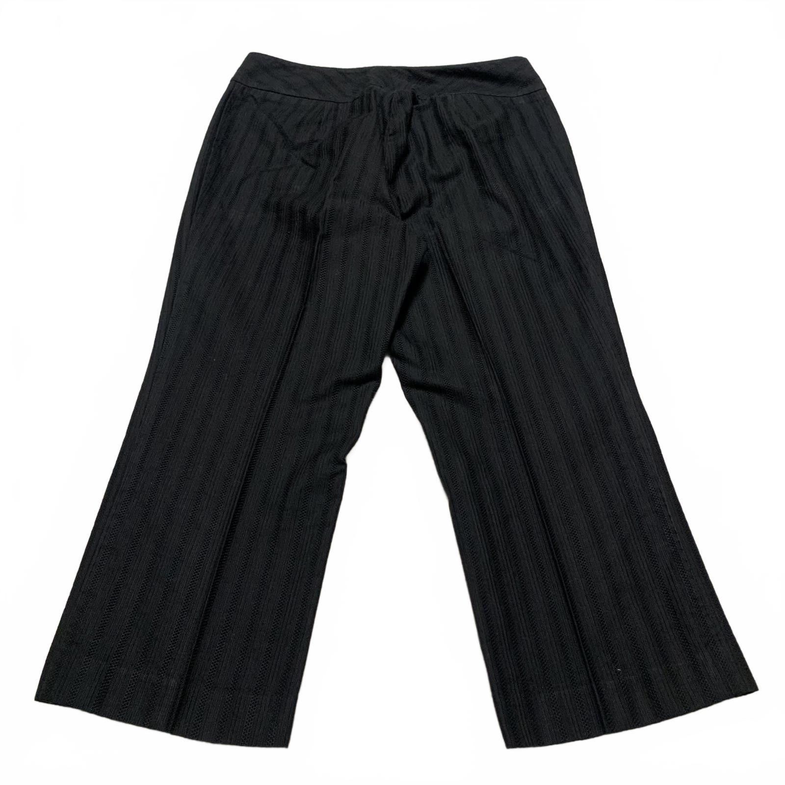 Ann Taylor Ann Taylor Petites Women's 10P Black Striped Cropped Pants Size 32" / US 10 / IT 46 - 2 Thumbnail