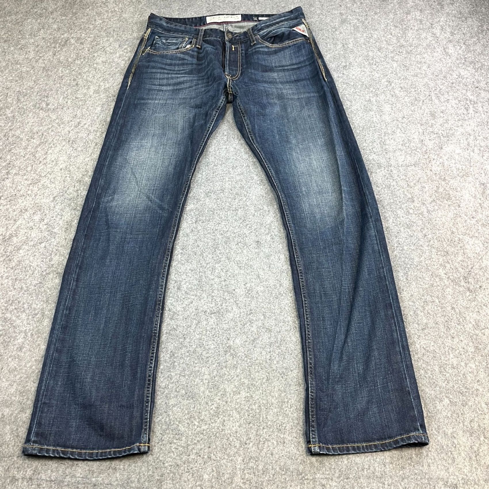 Replay Replay Jeans Regular Straight 31 34 Dark Blue 100% Cotton Mens Size US 31 - 2 Thumbnail