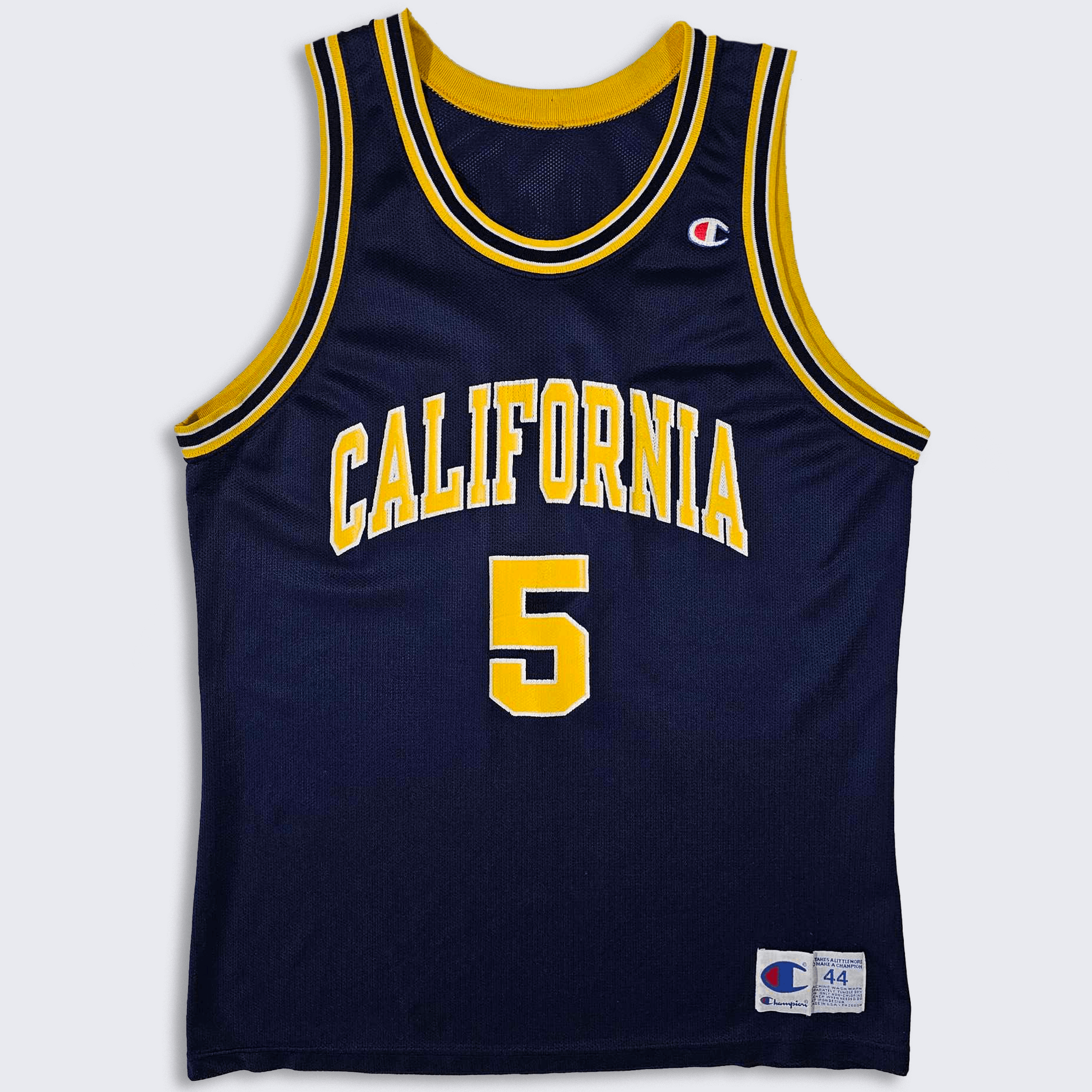 image of Champion x Jersey California Golden Bears Vintage 90's Basketball Jersey in Black Yellow (Size Larg
