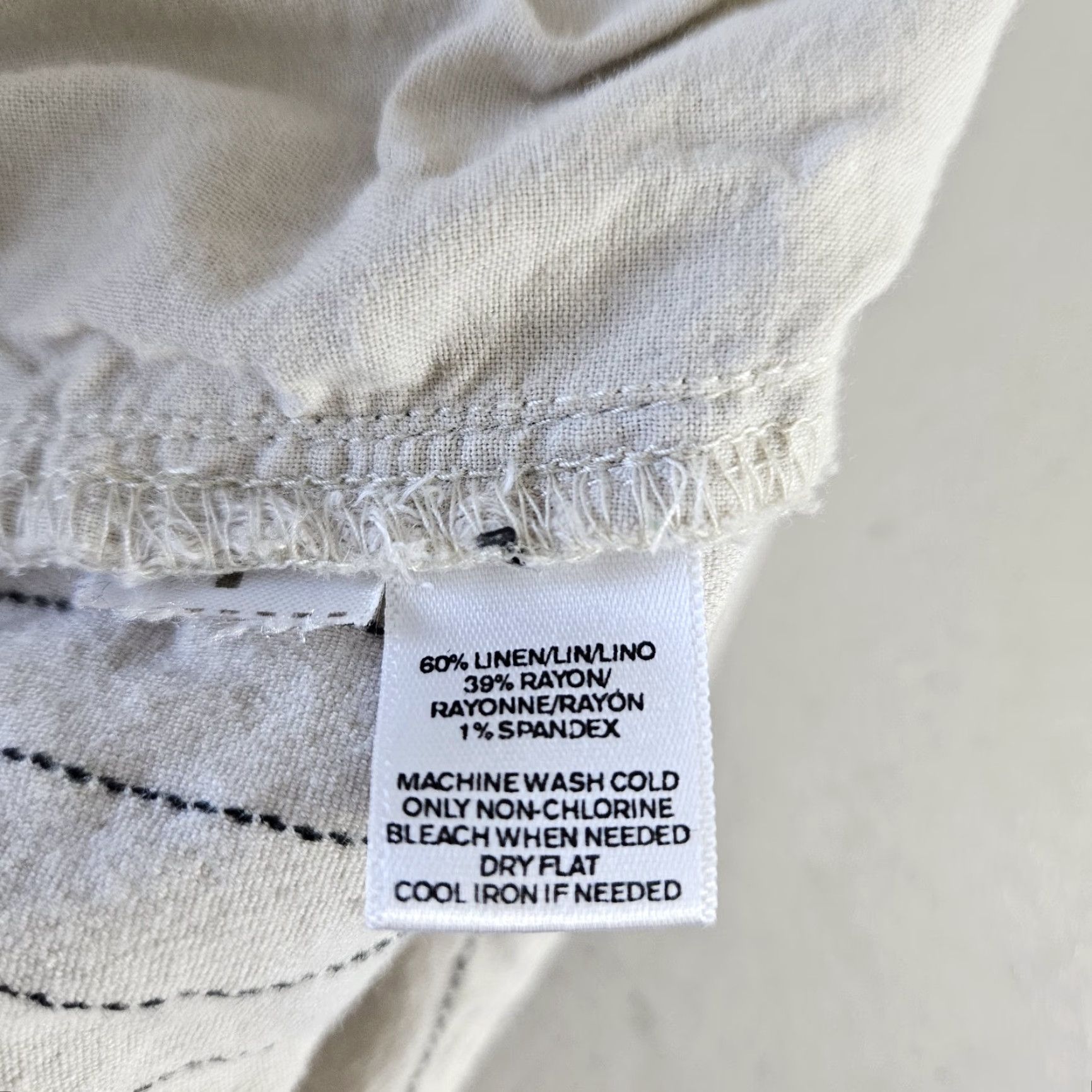 Loft Ann Taylor LOFT Womens Marisa Cropped Pants Sz 8 Beige Stripe Linen Blend Size 30" / US 8 / IT 44 - 6 Thumbnail