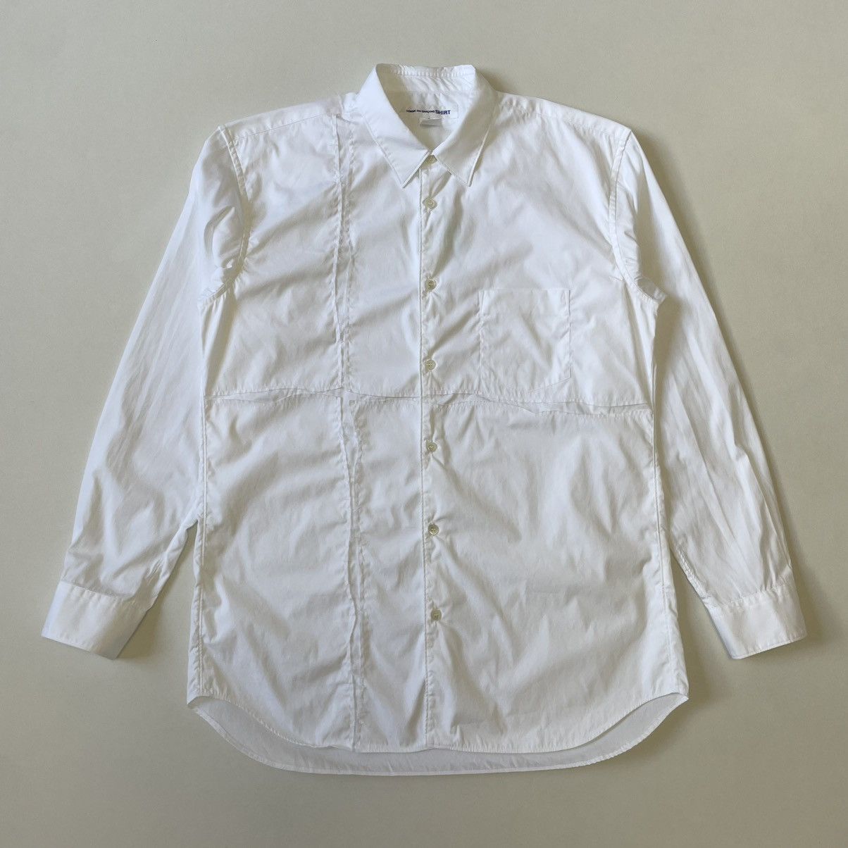 Comme des Garcons ‘Scar Stitch Cross Panelled’ White Shirt Size US L / EU 52-54 / 3 - 13 Thumbnail