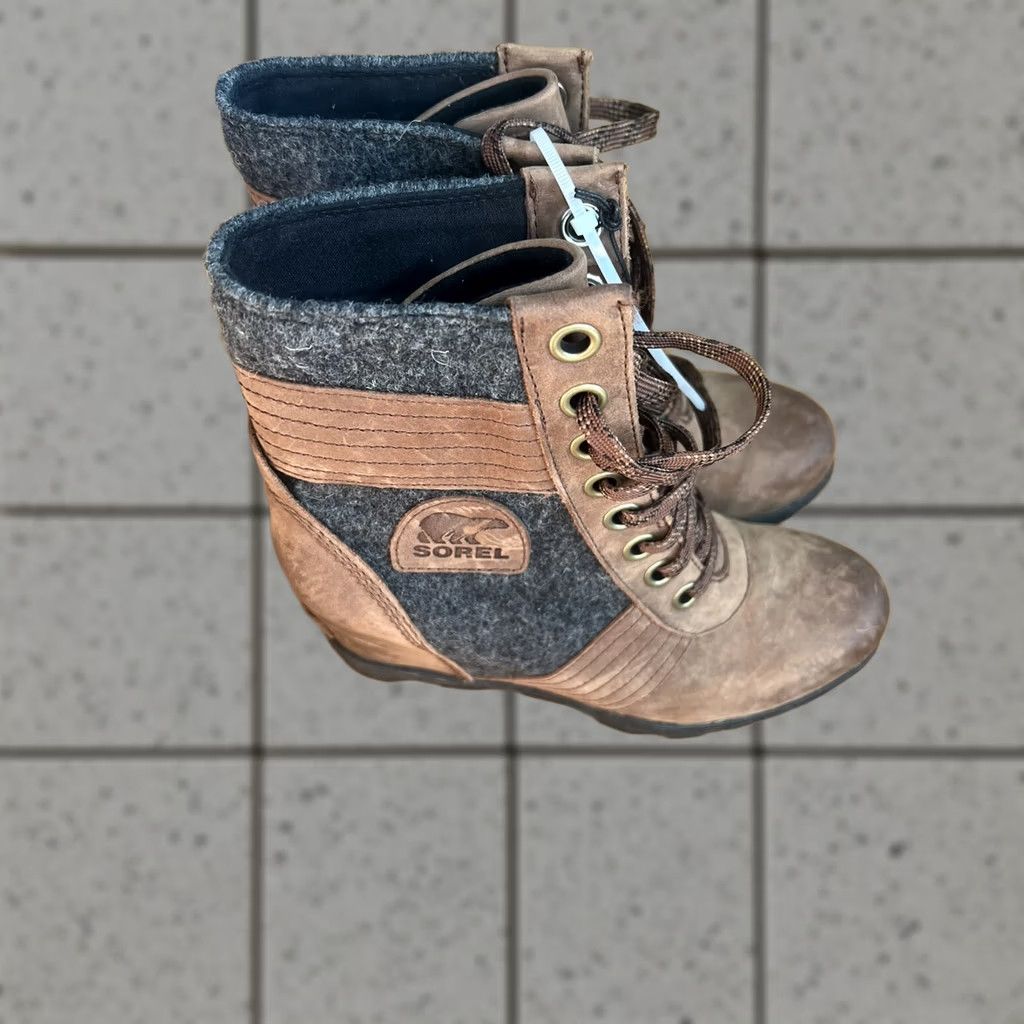 sorel lexie wedge tobacco size 10.5 Waterproof suede uppers Sorel Lexie Wedge Boot Size