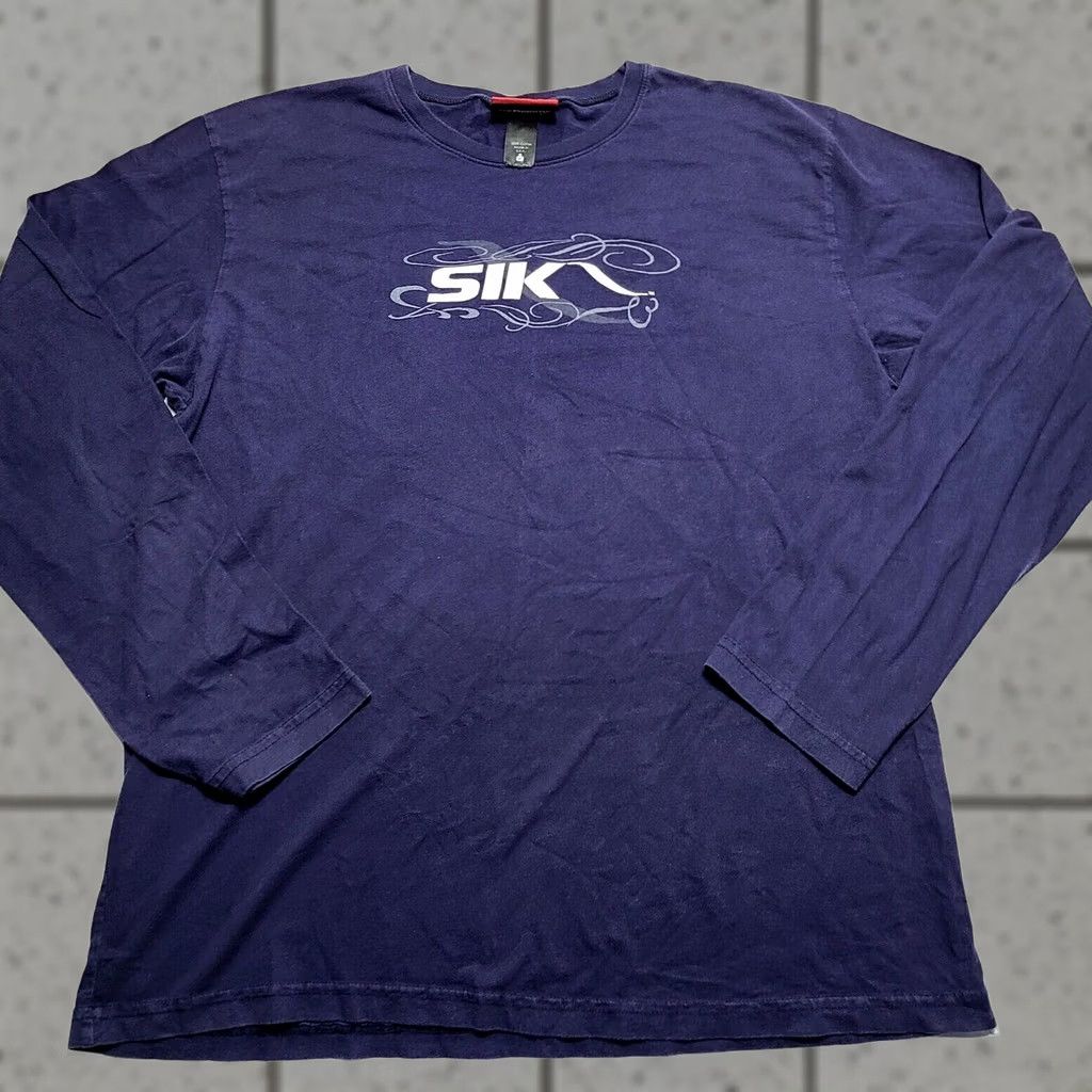 Vintage VINTAGE SIK T-Shirt XL Blue Y2K Cyber Grunge Beach Surfer Longsleeve Mens Size US XL / EU 56 / 4 - 1 Thumbnail