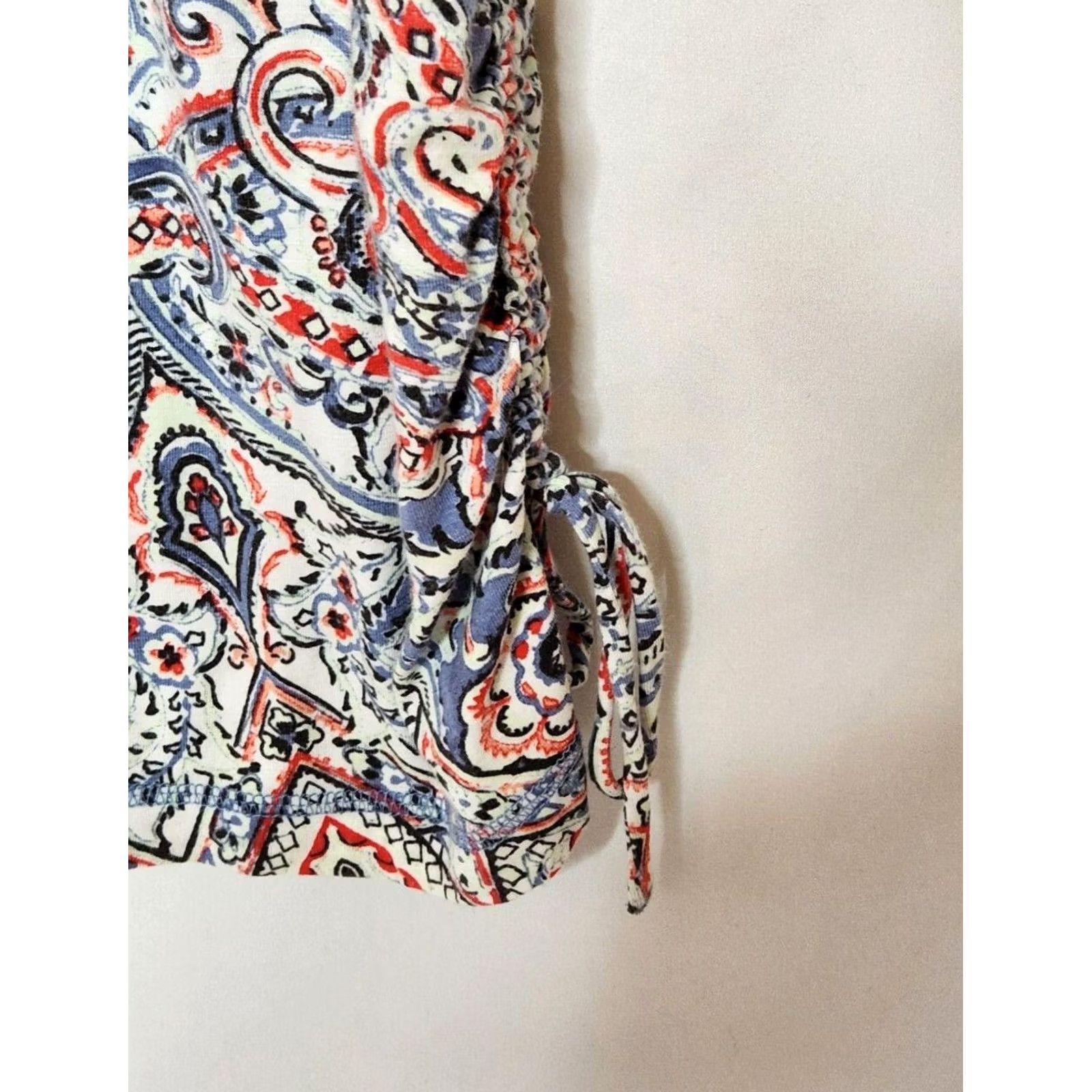 Talbots Talbots Womens S Sheath Dress Sleeveless Knee Length Cinch Tie Up Sides Paisley Size S / US 4 / IT 40 - 4 Thumbnail