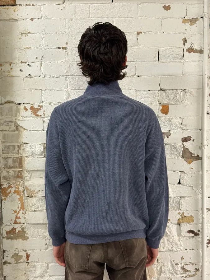 Giorgio Armani 1990s Giorgio Armani High Neck Blue Wool Sweater Size US L / EU 52-54 / 3 - 3 Thumbnail
