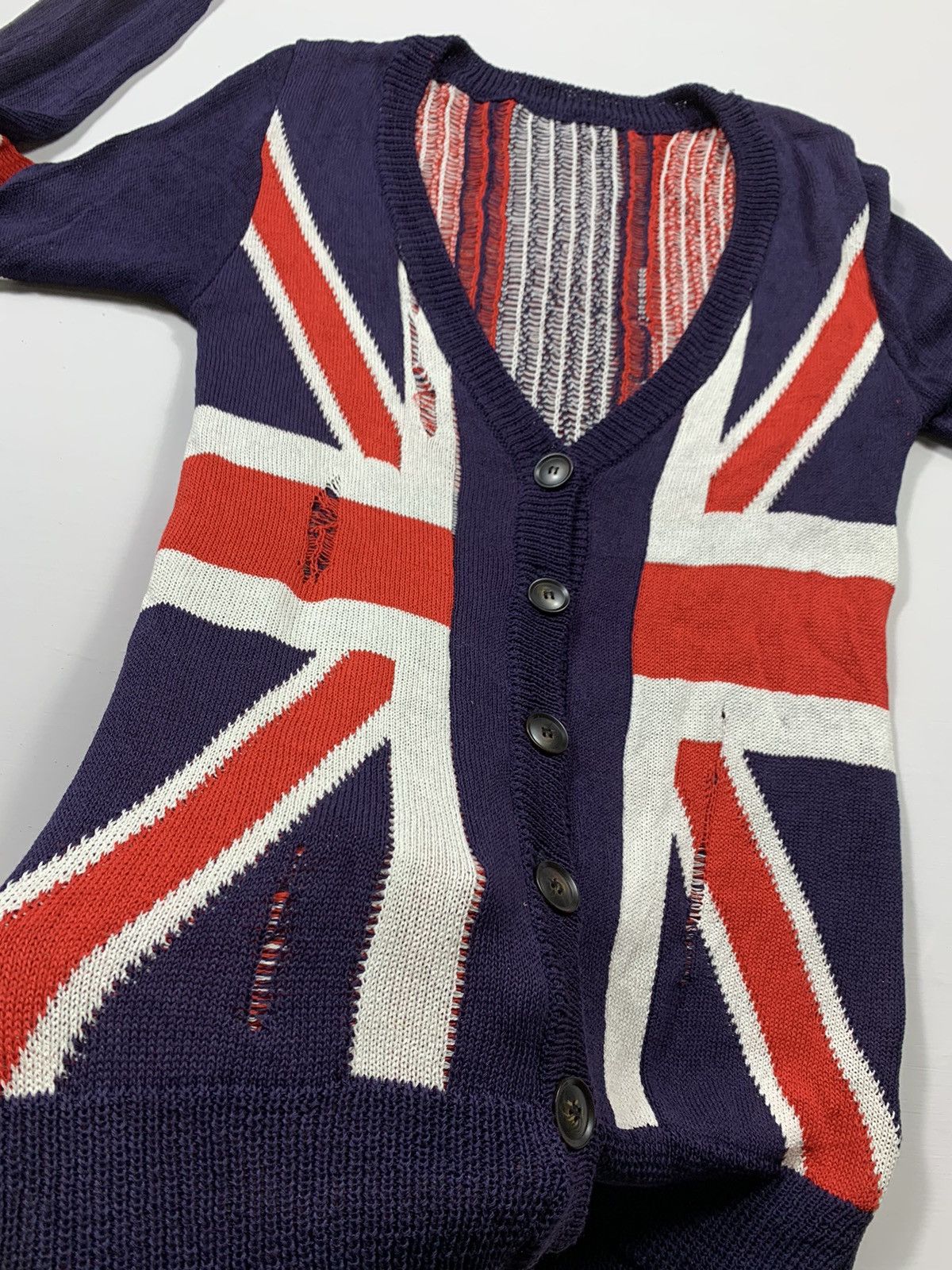 Beauty Beast × Hysteric Glamour × Japanese Brand CRAZY SICK BRITISH DISTRESED AMERICAN FLAG KNIT LGB STYLE Size US M / EU 48-50 / 2 - 4 Thumbnail