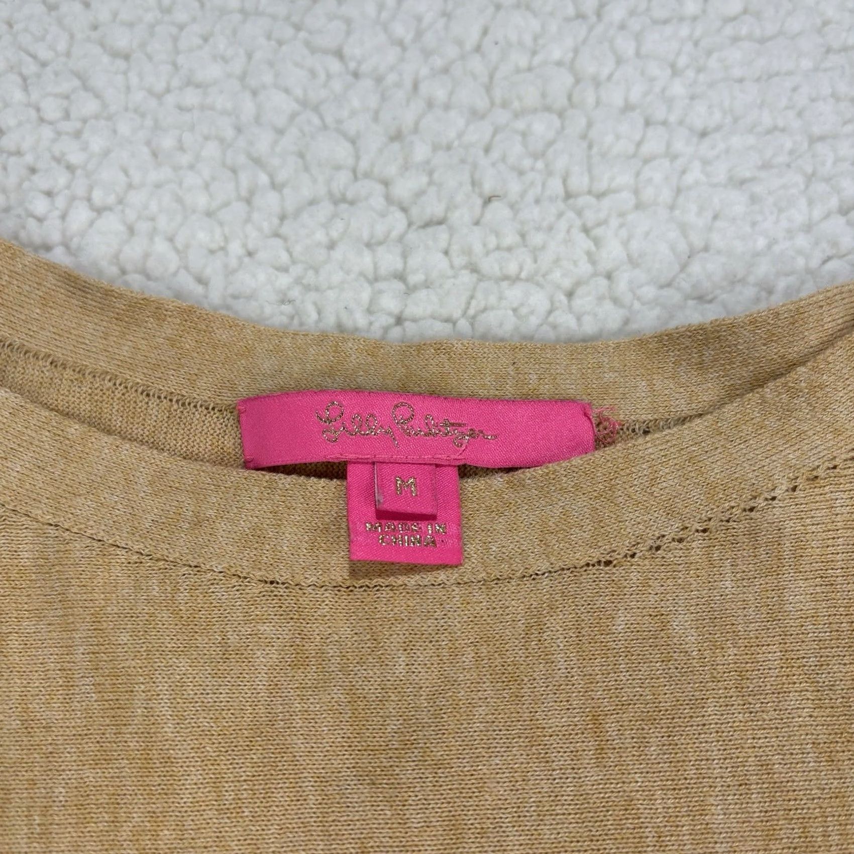 Lilly Pulitzer Lilly Pulitzer Womens Medium Sweater Camel Tan Fringe Hem Knit Glenda Ramona Size M / US 6-8 / IT 42-44 - 4 Thumbnail