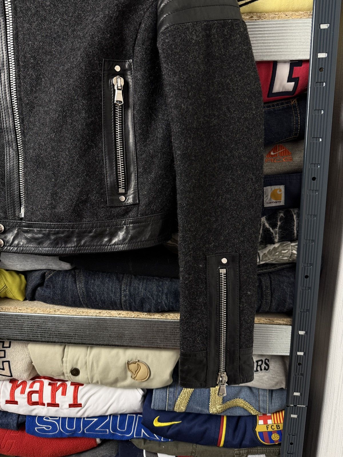 Diesel Black Gold Diesel Black Gold wool + leather biker moto jacket Size XS / US 0-2 / IT 36-38 - 5 Thumbnail