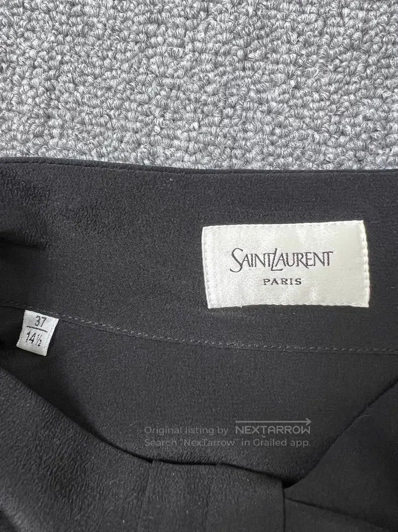 Saint Laurent Paris Saint Laurent Paris size 37 Black silk shirt with satin ri Size US S / EU 44-46 / 1 - 3 Thumbnail