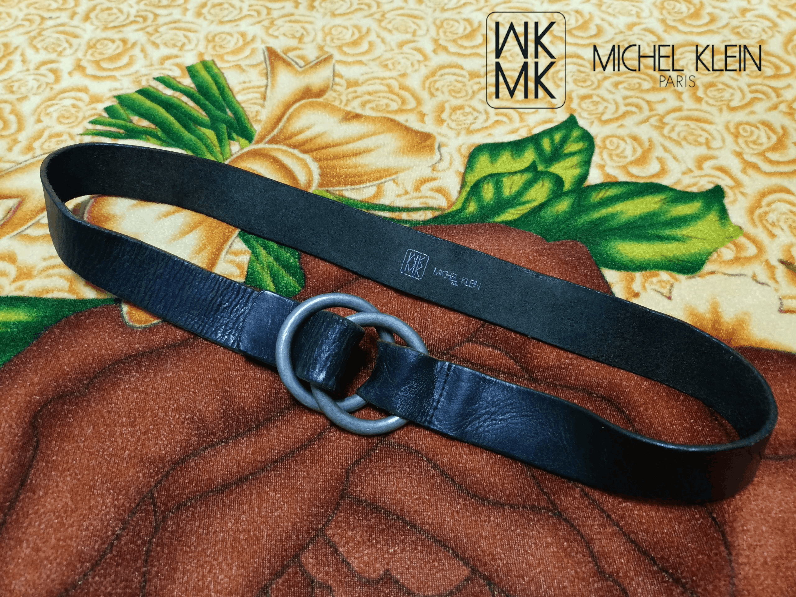 Michel Klein MICHEL KLEIN Paris Leather Black Belt Size ONE SIZE - 1 Thumbnail