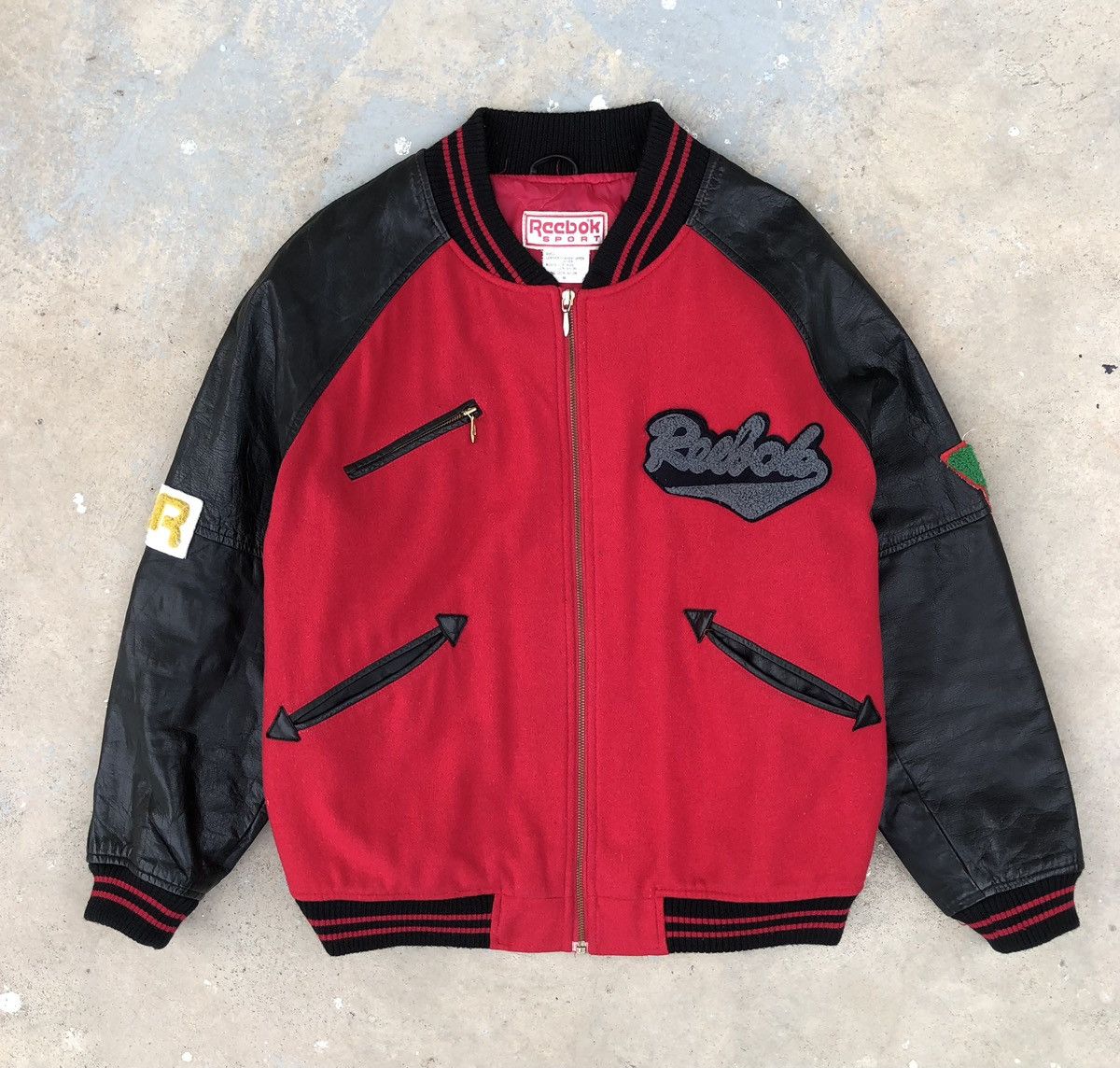 Reebok VTG Reebok Varsity Team Embroidery Spellout Varsity Jacket Size US M / EU 48-50 / 2 - 2 Thumbnail