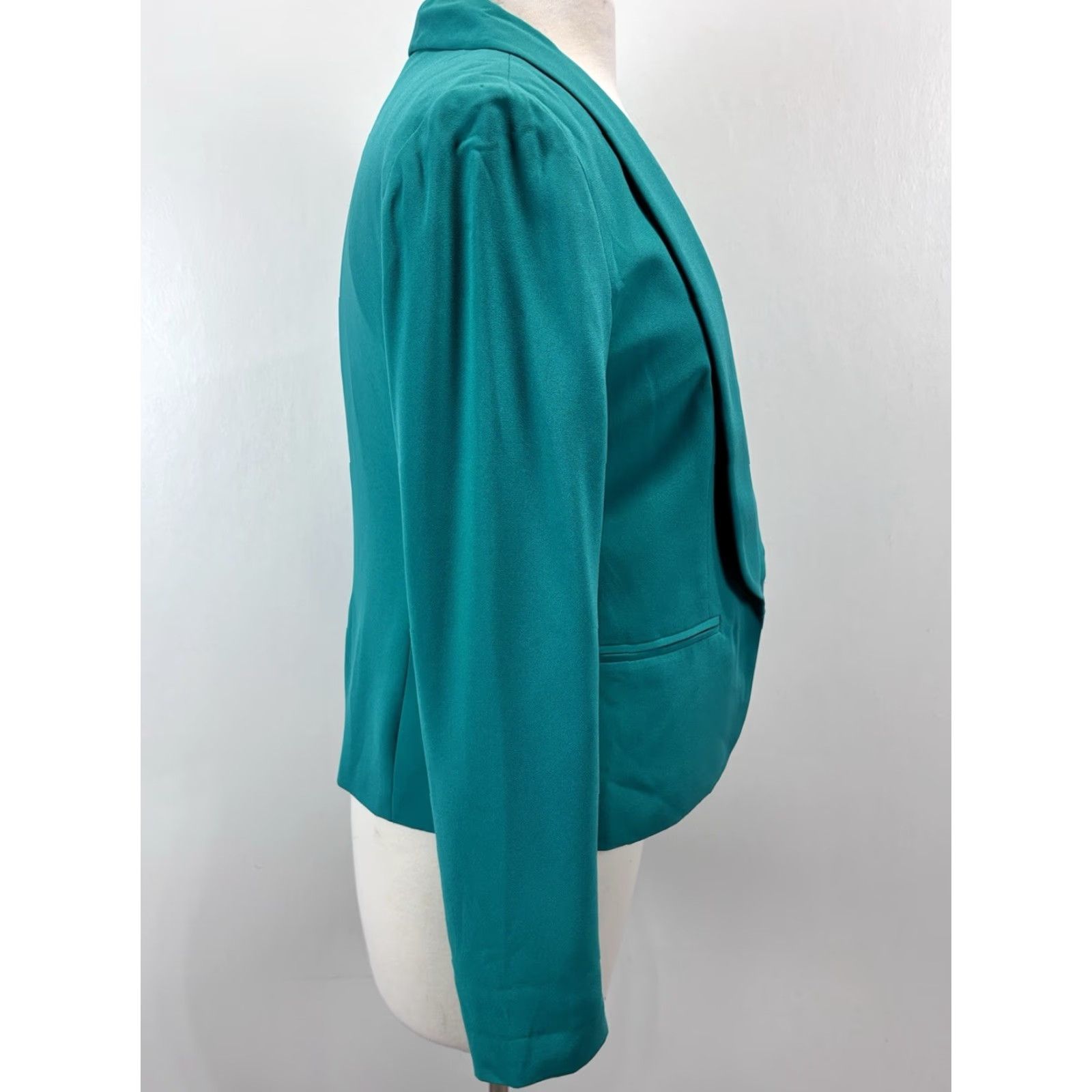 Ann Taylor VINTAGE Ann Taylor LOFT Blazer Jacket Small Women’s Teal Green Open Front Lined Classic Career Size S / US 4 / IT 40 - 4 Thumbnail