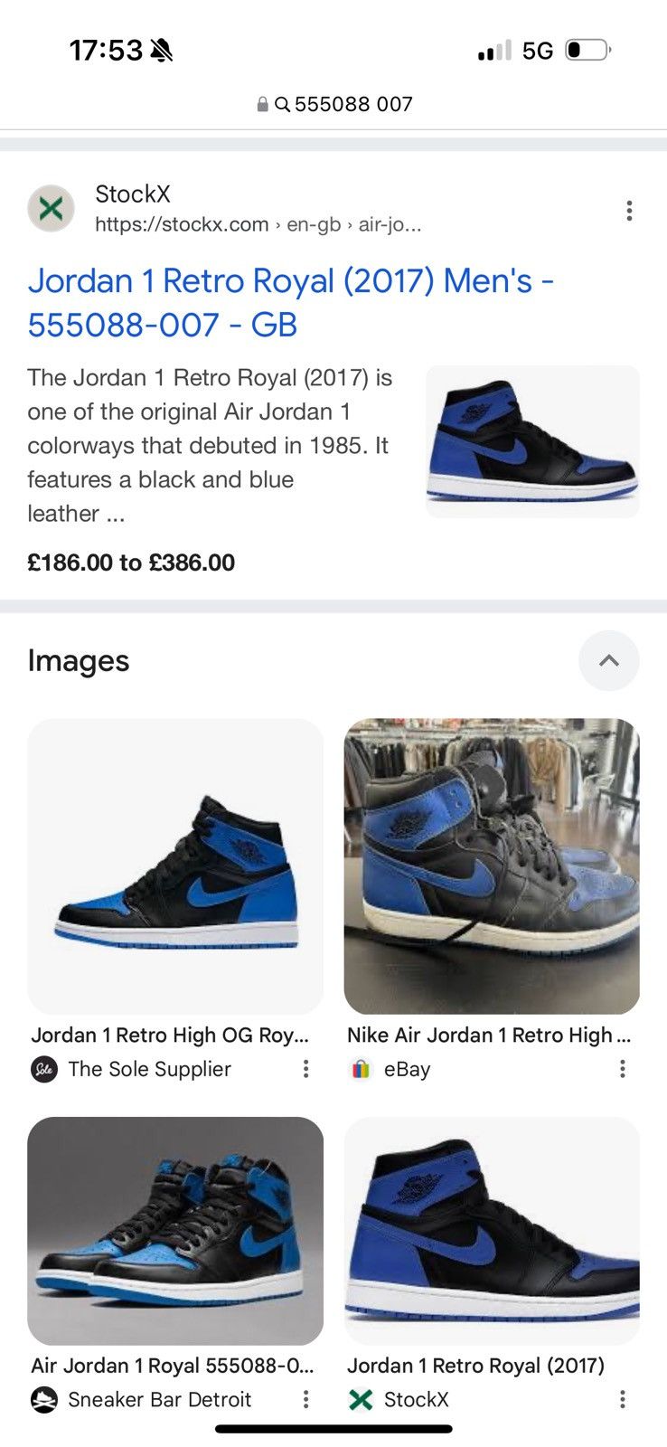 NIKE AIR Jordan Retro Royal size US8 UK7 used condition