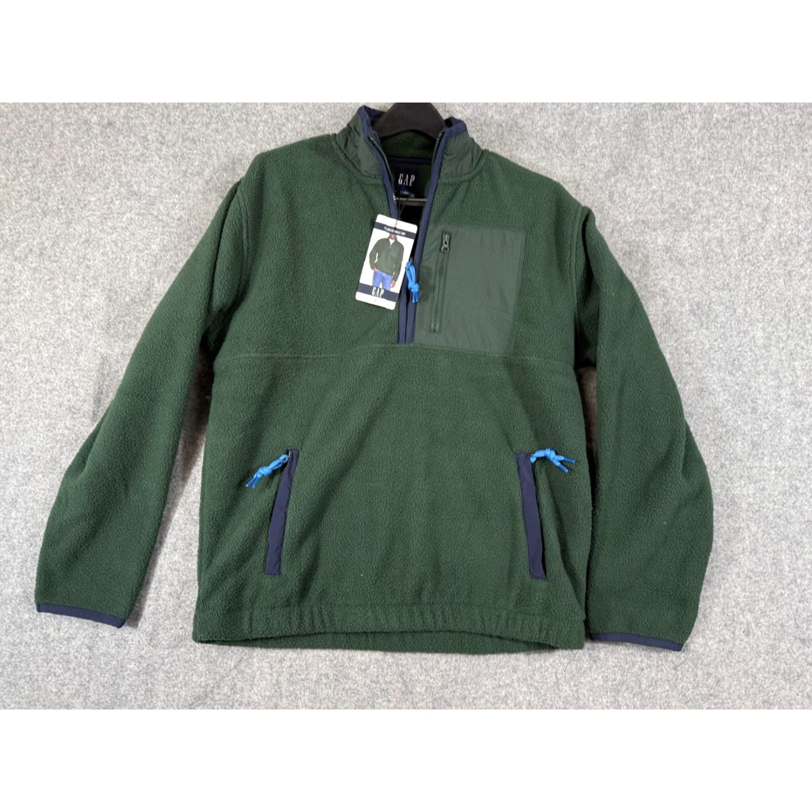 Gap Gap Sherpa Fleece Pullover Mens S Green Half-Zip Long Sleeve Stand-Up Neck NWT Size US S / EU 44-46 / 1 - 4 Thumbnail