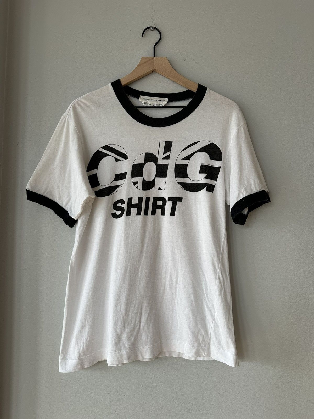 image of Comme Des Garcons Shirt ‘Cdg Shirt’ British Logo Tee in White, Men's (Size Medium)