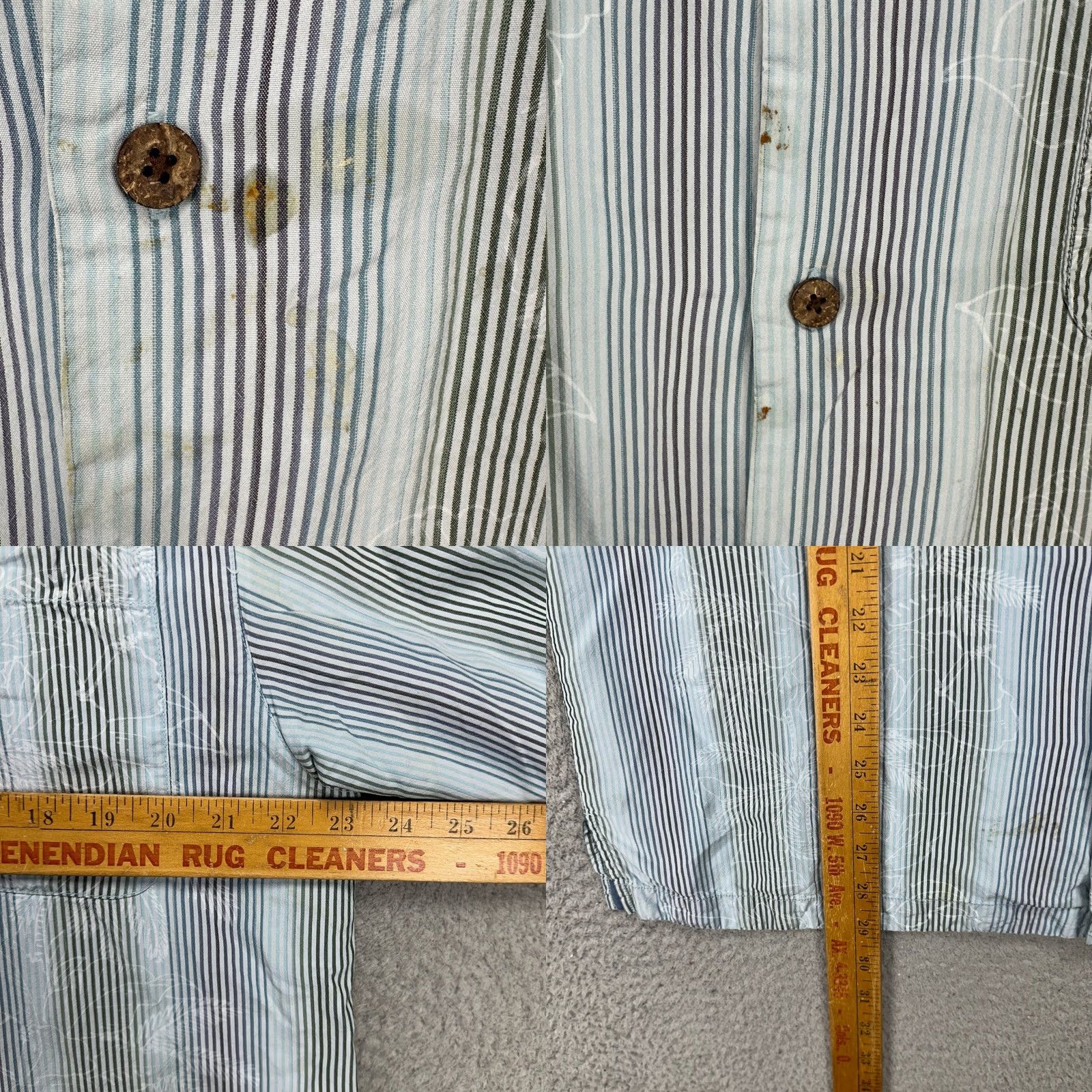 Tommy Bahama Tommy Bahama Mens Button Up Shirt Large Blue Striped Silk Pockets Short Sleeve Size US L / EU 52-54 / 3 - 8 Thumbnail