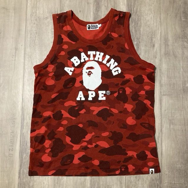 Bape BAPE RED CAMO College Logo Tank Top a bathing ape Size US L / EU 52-54 / 3 - 1 Thumbnail