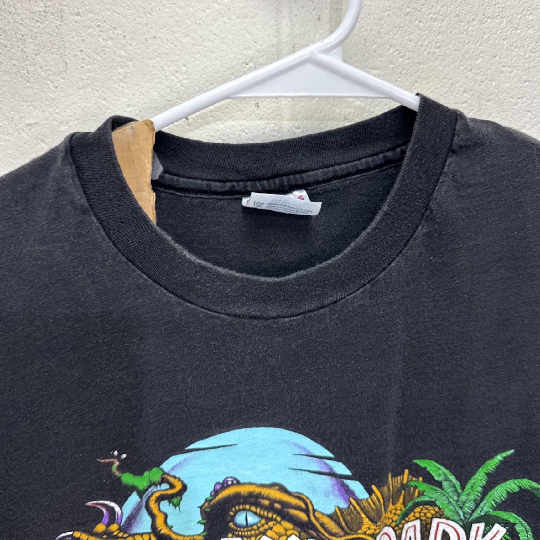 Hanes Vintage Jurassic Park 1993 Movie Promo T-Shirt Large Unisex 90s Graphic Tee Black Cotton Size US L / EU 52-54 / 3 - 4 Thumbnail