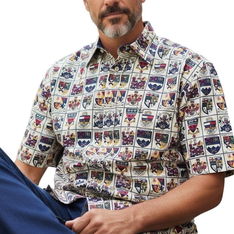 Tommy Hilfiger × Vintage Tommy Hilfiger University Crest Print Shirt L Colleges 90s Size US L / EU 52-54 / 3 - 1 Thumbnail