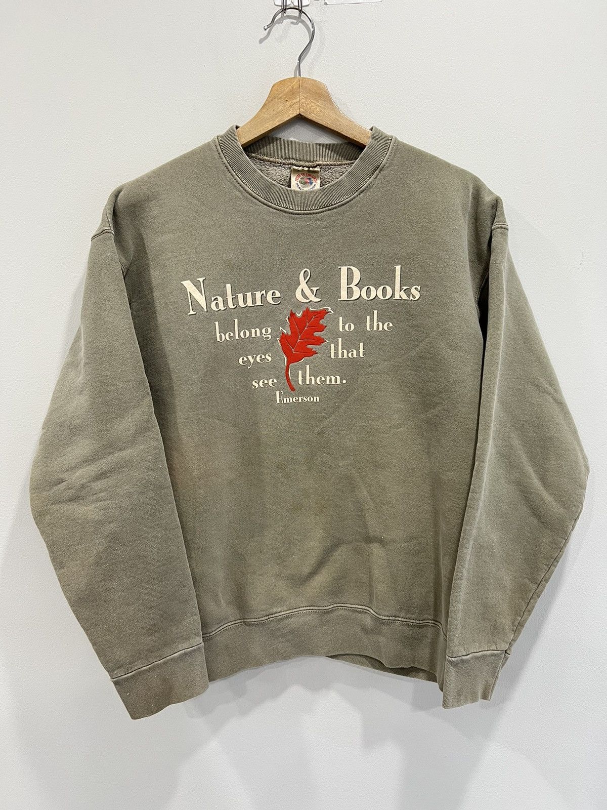 Vintage Vintage Nature And Books Emerson Sweater olive green autumn Size US L / EU 52-54 / 3 - 1 Thumbnail