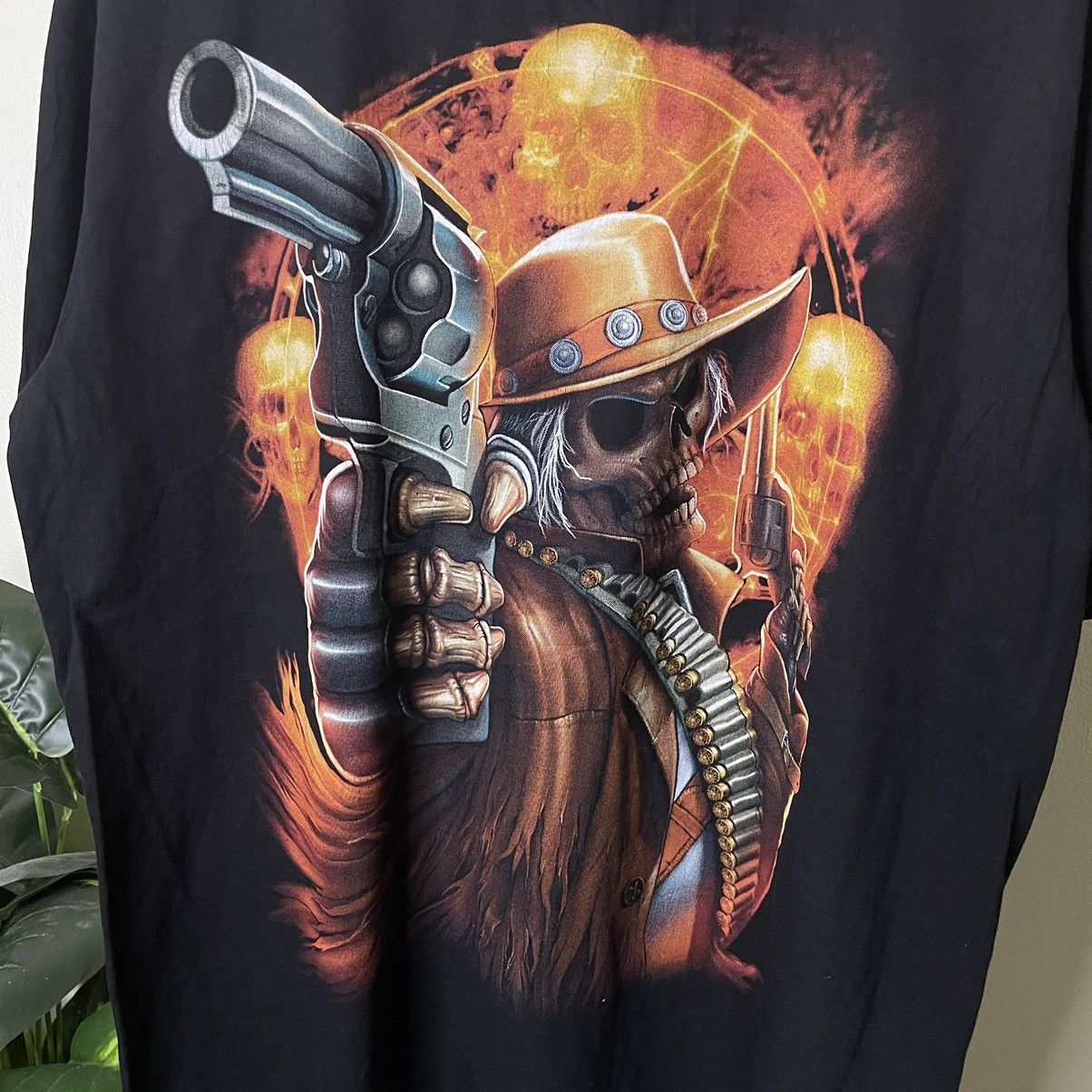 Affliction Vintage Skeleton Gunslinger T Shirt Size US L / EU 52-54 / 3 - 2 Thumbnail