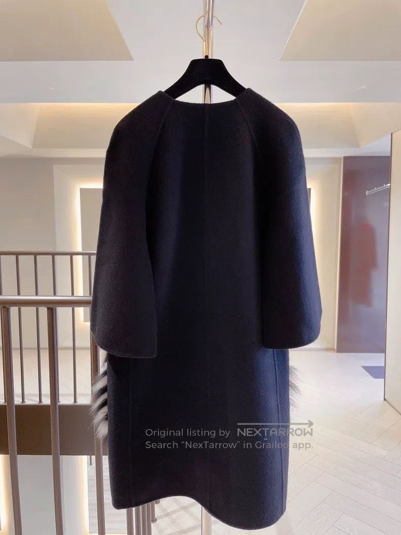 Fendi Fendi Classic fur pocket black cloak coat Size S / US 4 / IT 40 - 3 Thumbnail