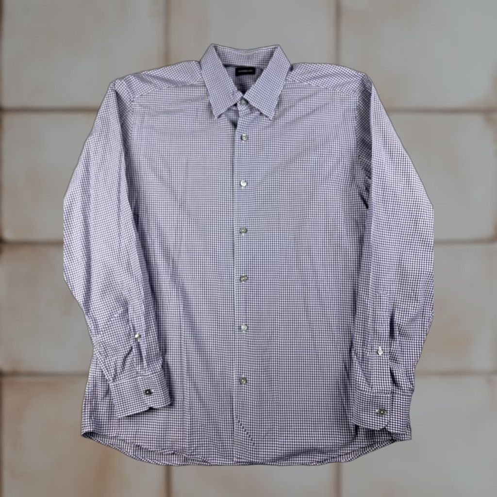 Ermenegildo Zegna Ermenegildo Zegna Shirt Mens XL Blue Check Plaid Long Sleeve Button Down Casual Size US XL / EU 56 / 4 - 1 Thumbnail