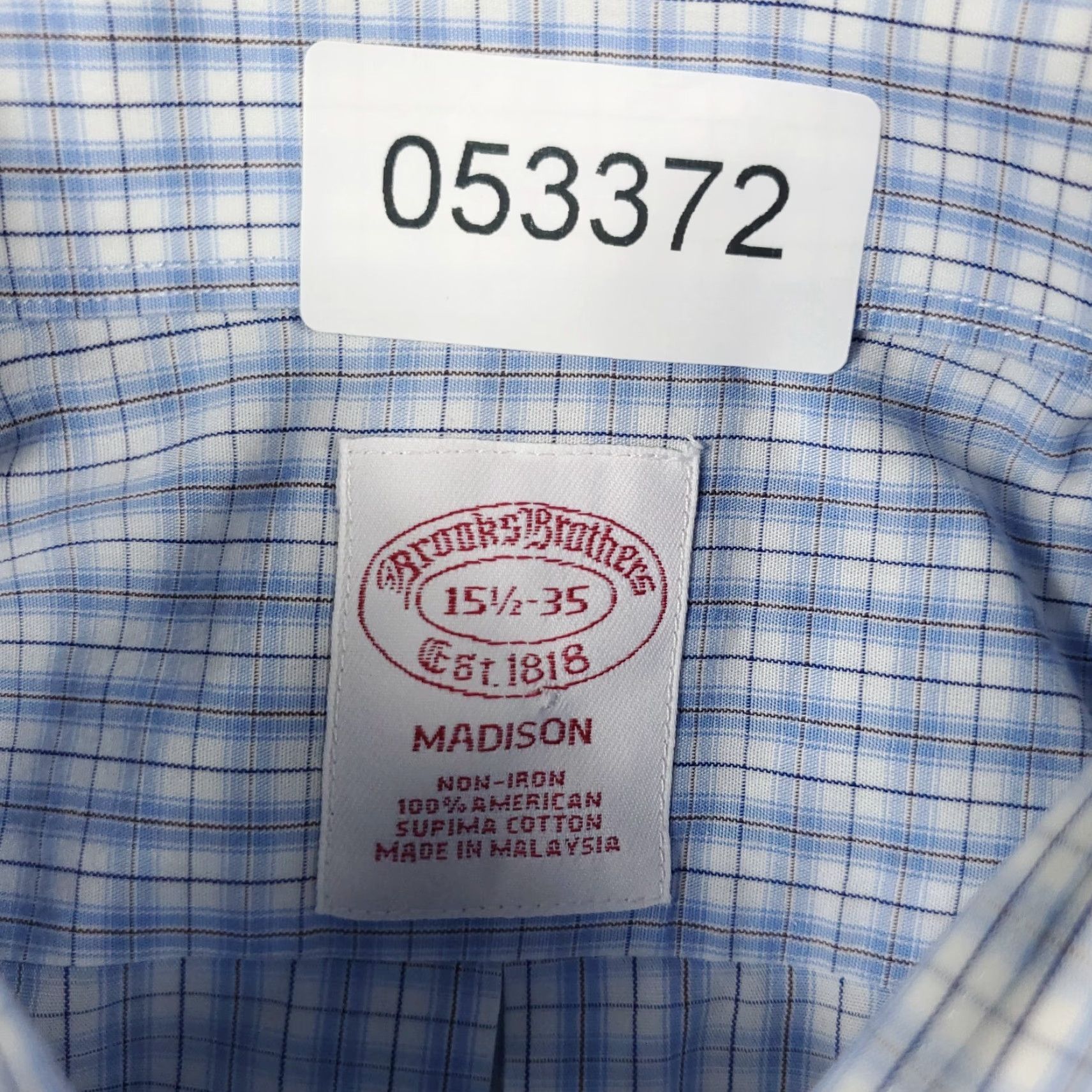 Brooks Brothers Brooks Brothers Shirt Mens Size 15.5 Blue Plaid Dress Button Up Long Sleeve Size 40R - 6 Thumbnail