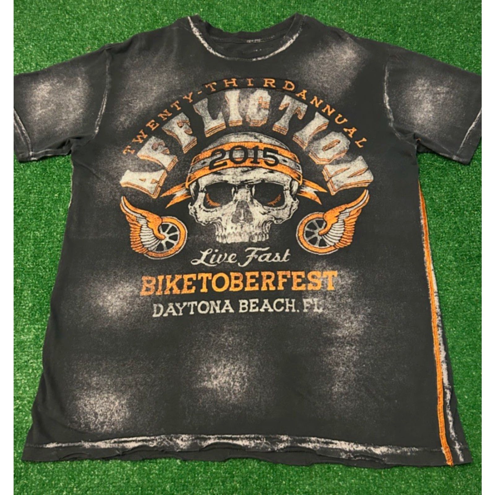 Affliction VINTAGE Affliction Shirt Mens XL Gray Biker Skull 2015 Y2K VTG Daytona Beach Biketoberfest Size US XL / EU 56 / 4 - 4 Thumbnail