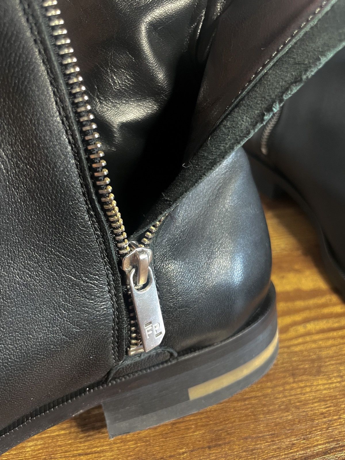 Filling Pieces Filling Pieces Western Ankle Zip-Up Leather Black Boots Size US 13 / EU 46 - 3 Thumbnail