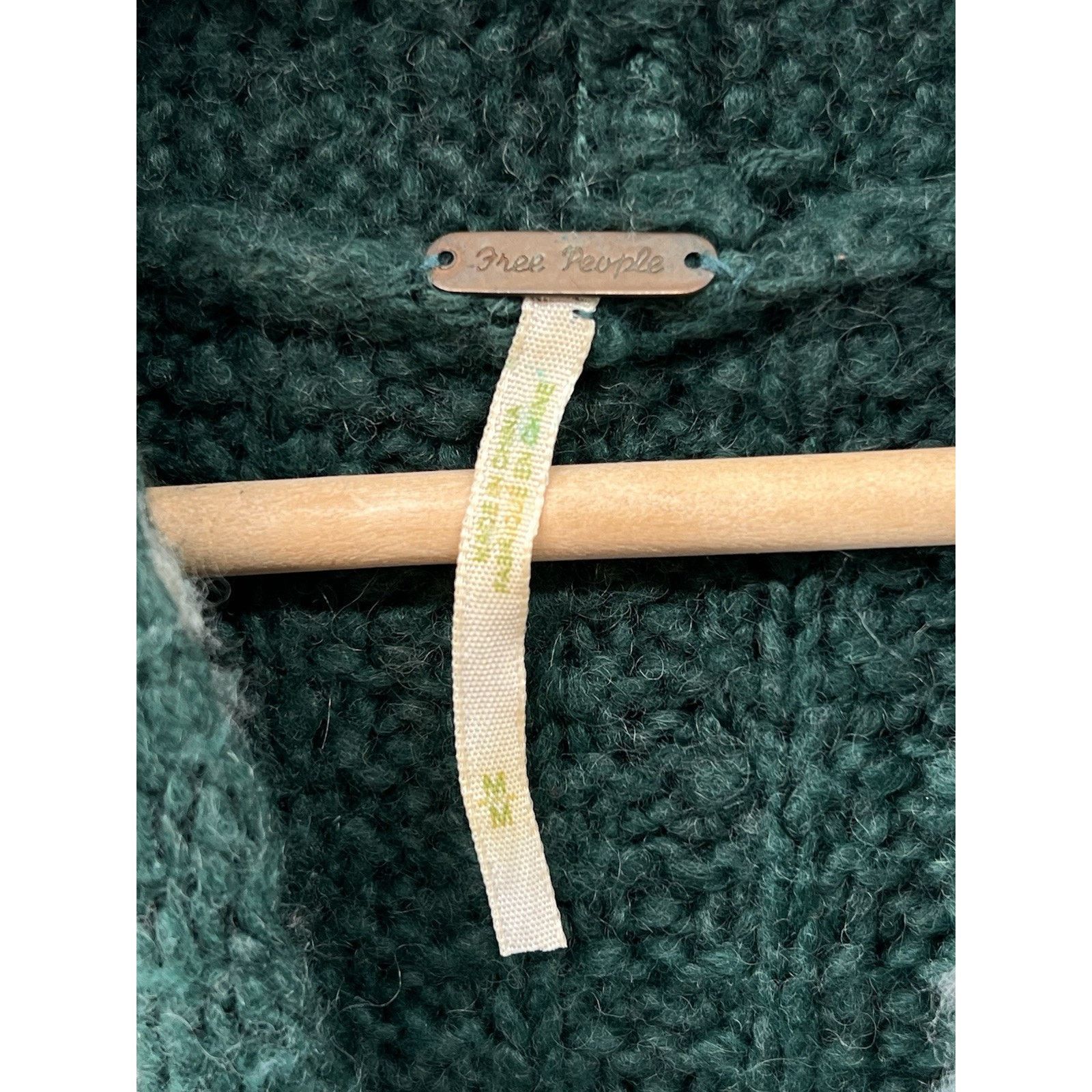 Free People Free People Long Green Knit Zip Cloak Sweater Women’s Medium Size M / US 6-8 / IT 42-44 - 3 Thumbnail