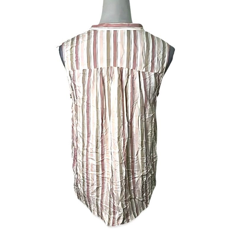 Other Caslon Tank Blouse Breezy Sleeveless Striped Pink/Brown S Size S / US 4 / IT 40 - 4 Thumbnail