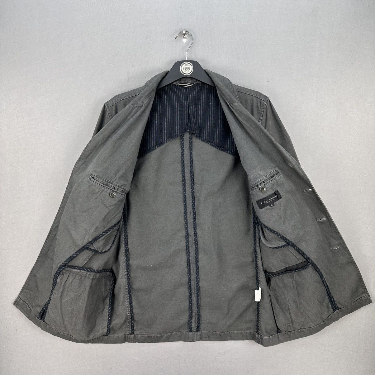 Japanese Brand Vintage 90's First Down Cotton Canvas Jacket Size US L / EU 52-54 / 3 - 7 Thumbnail
