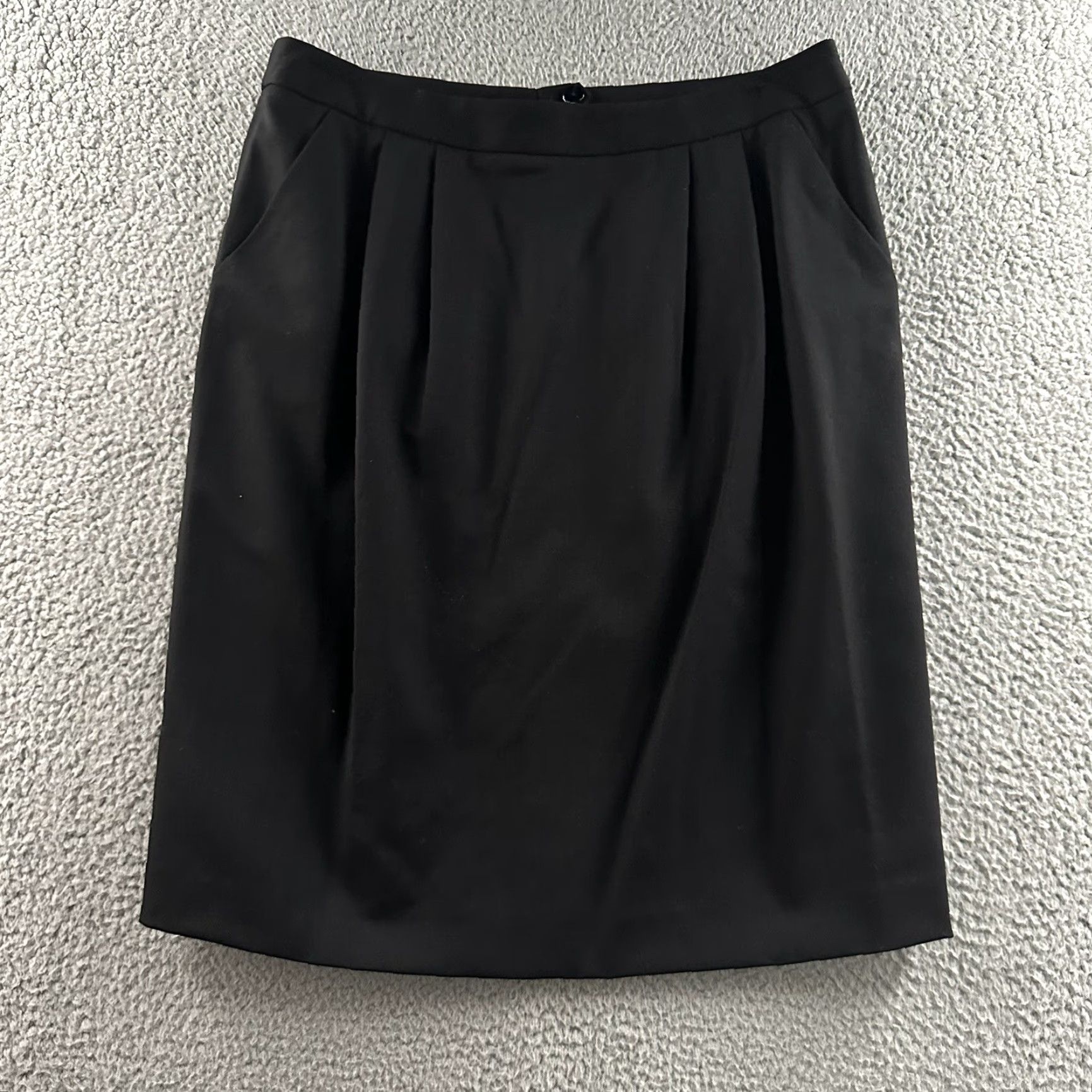 Vintage VINTAGE Lafayette 148 New York Womens Skirt Black 12P Petite Career Lined Wool Blend Knee Length Pencil Wool Blend Spandex Lined Women Skirt Mens? Size 34" / US 12 / IT 48 - 2 Thumbnail