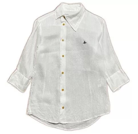 Vivienne Westwood Vivienne Westwood White Linen Orb Shirt Size US S / EU 44-46 / 1 - 1 Thumbnail