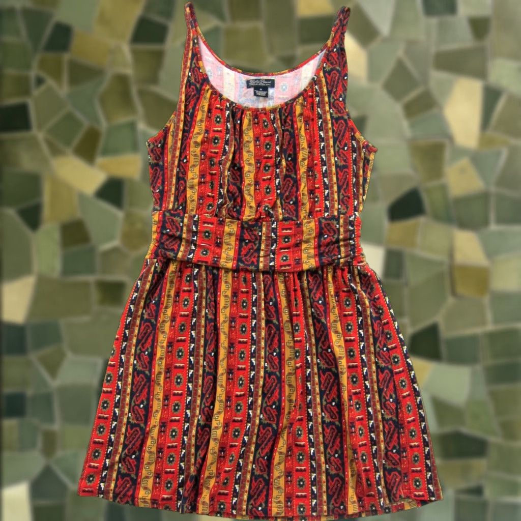 Lucky Brand Lucky Brand Jersey Stretch Red Blue Black Green Aztec Tank Dress Women Medium Size M / US 6-8 / IT 42-44 - 1 Thumbnail