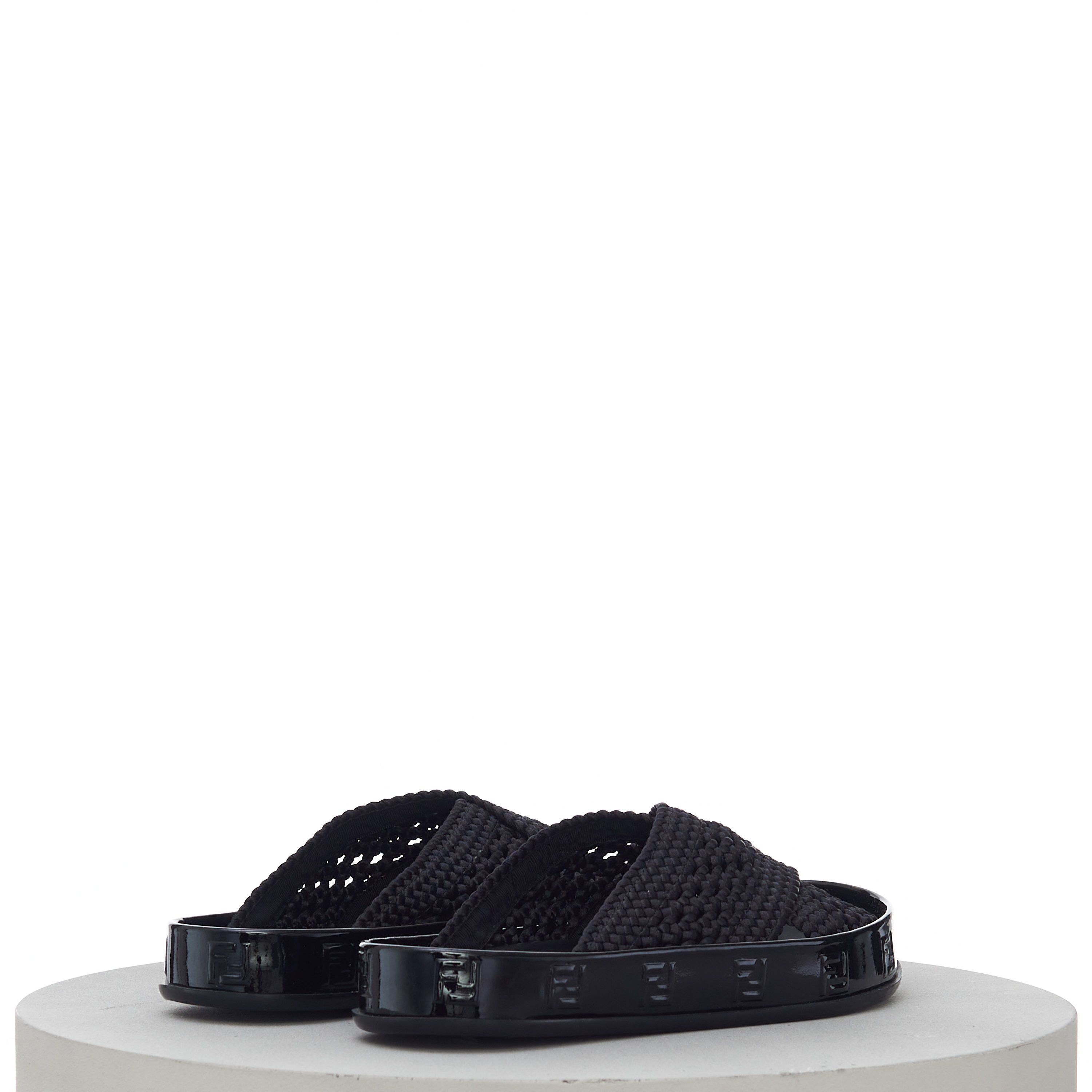Fendi Reflections Sandals In Black Patent Leather Size US 6 / IT 36 - 8 Thumbnail