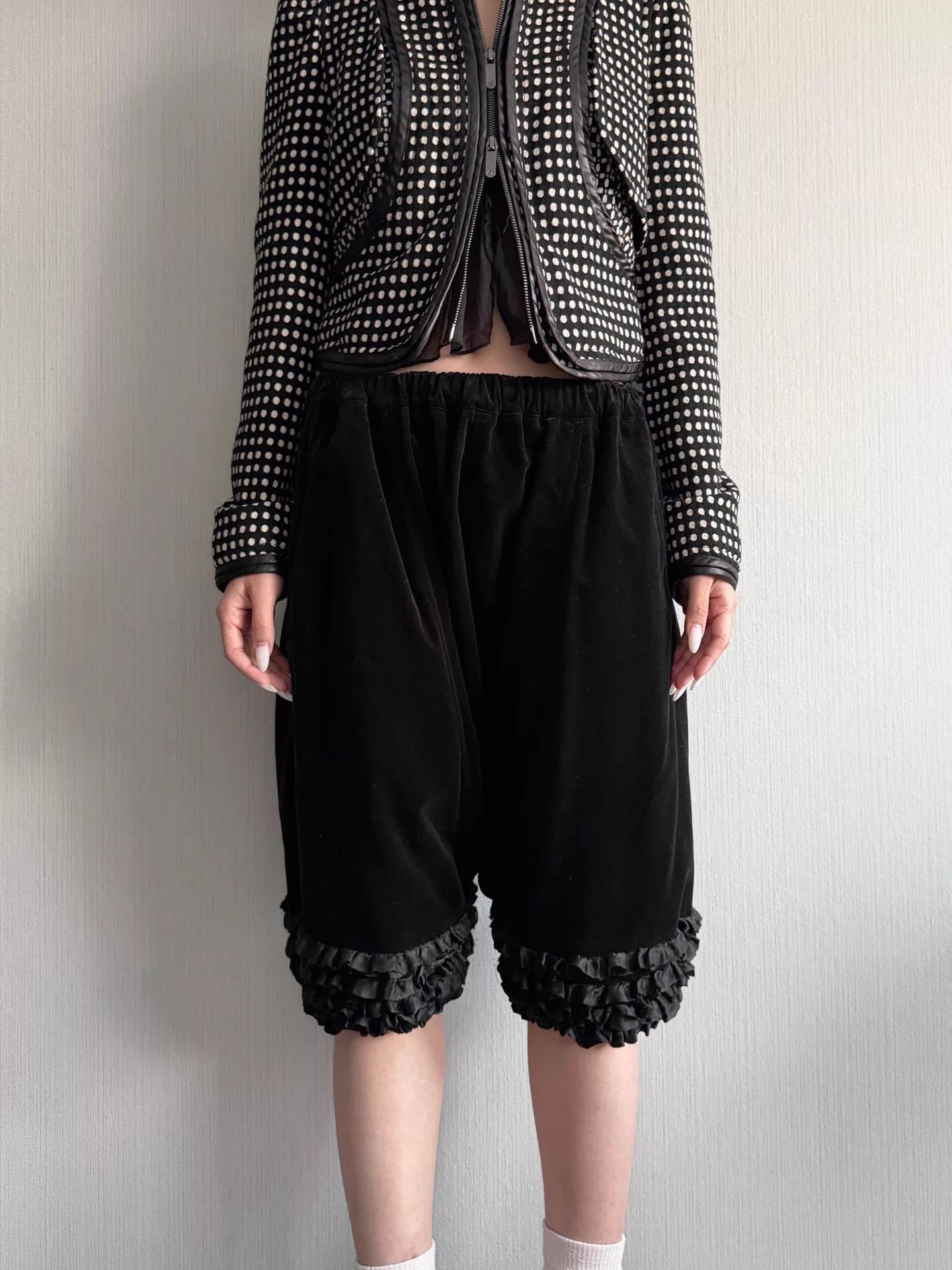 Comme des Garcons CDG Vintage Lace-Trim Velvet Elastic-Waist Slouchy Pants S Size 26" / US 2 / IT 38 - 9 Thumbnail