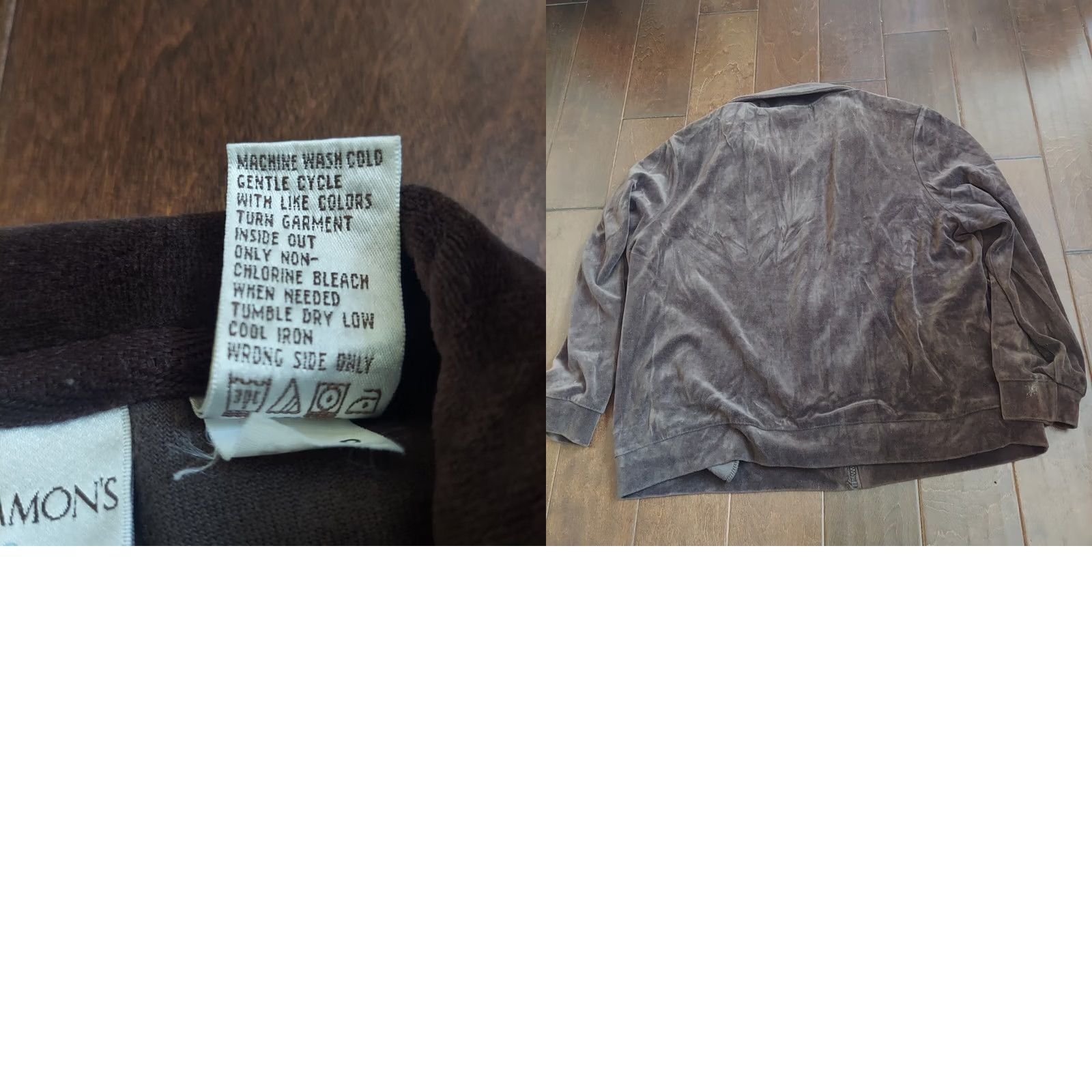 Vintage Drapers & Damons Petites Velour Sweater Jacket Brown Long Sleeve Zip PXL Womens Regular Casual Size XL / US 12-14 / IT 48-50 - 10 Thumbnail