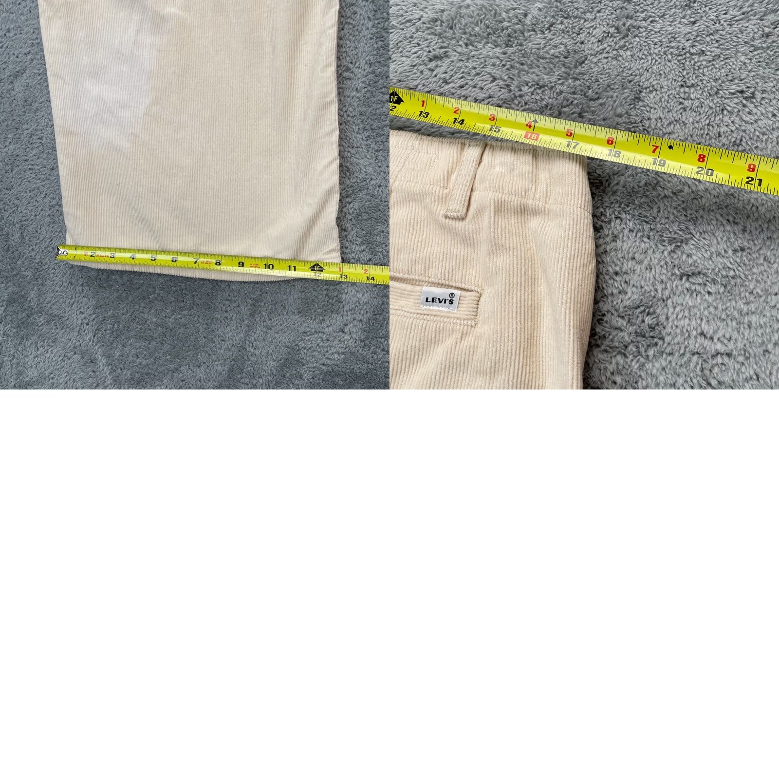 Levi's Levi's Pants Womens Beige Corduroy Cotton Mid Rise Baggy Wide Leg y2k 90s 36x31 Size 25" / US 0 / IT 36 - 9 Thumbnail