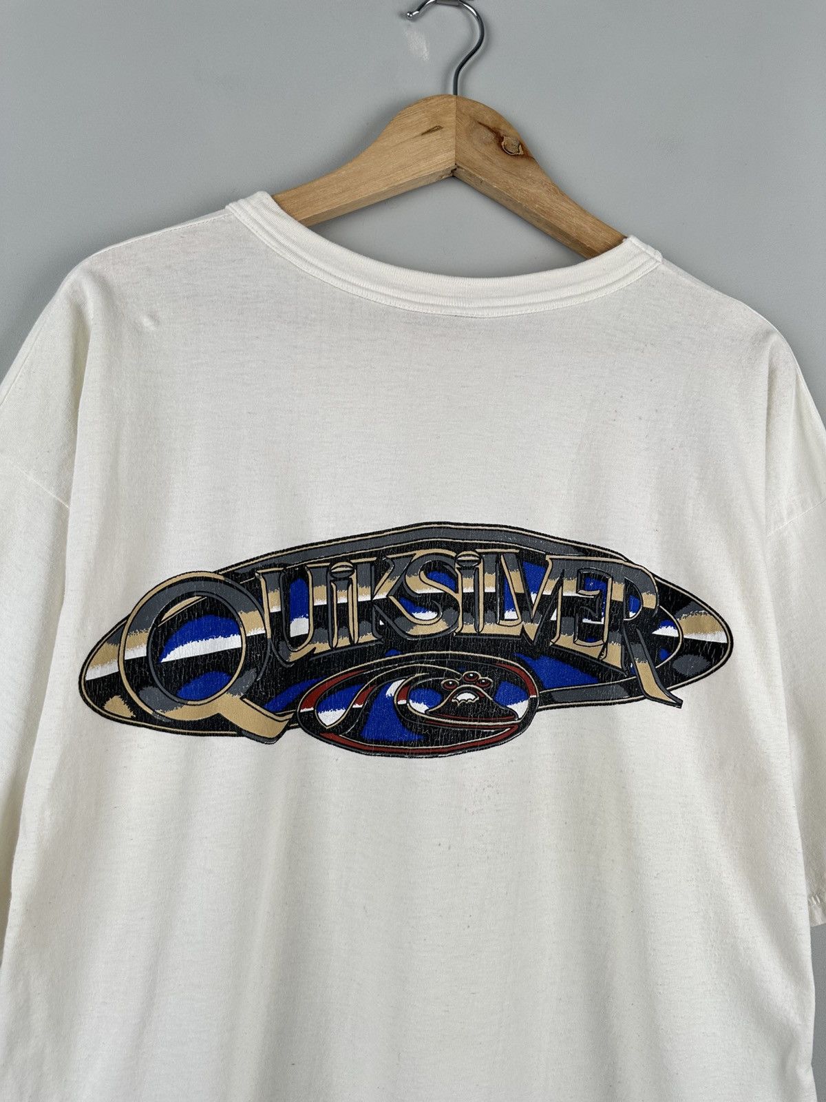 Quiksilver 90s Vintage Quicksilver Box Logo Oversized Tee Size US L / EU 52-54 / 3 - 5 Thumbnail
