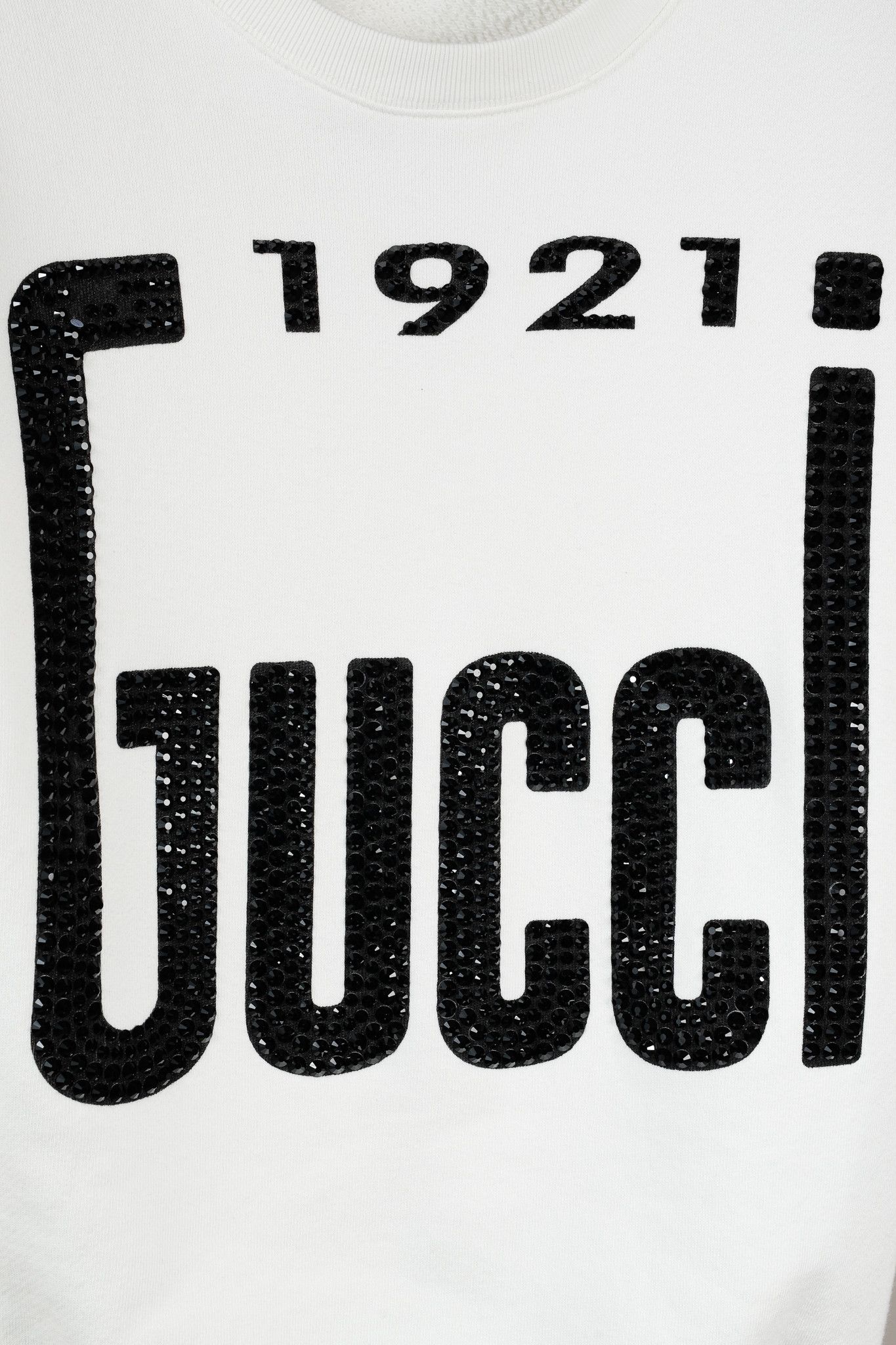 Gucci Gucci 1921 White Cotton French-Terry Crystal-Logo Sweatshirt Size XS / US 0-2 / IT 36-38 - 7 Thumbnail