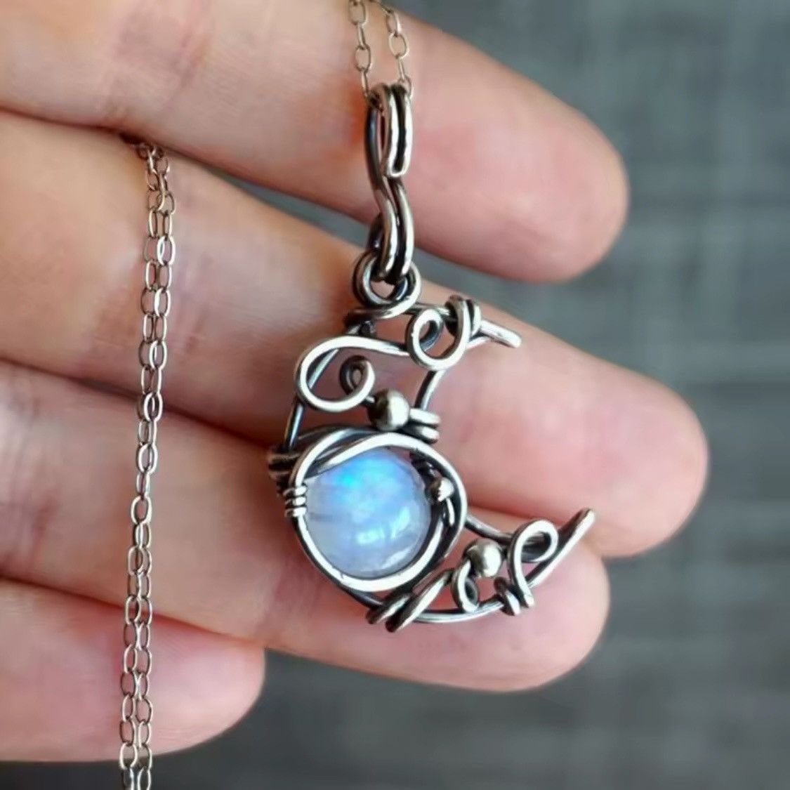Jewelry Silver moon necklace Size ONE SIZE - 2 Thumbnail