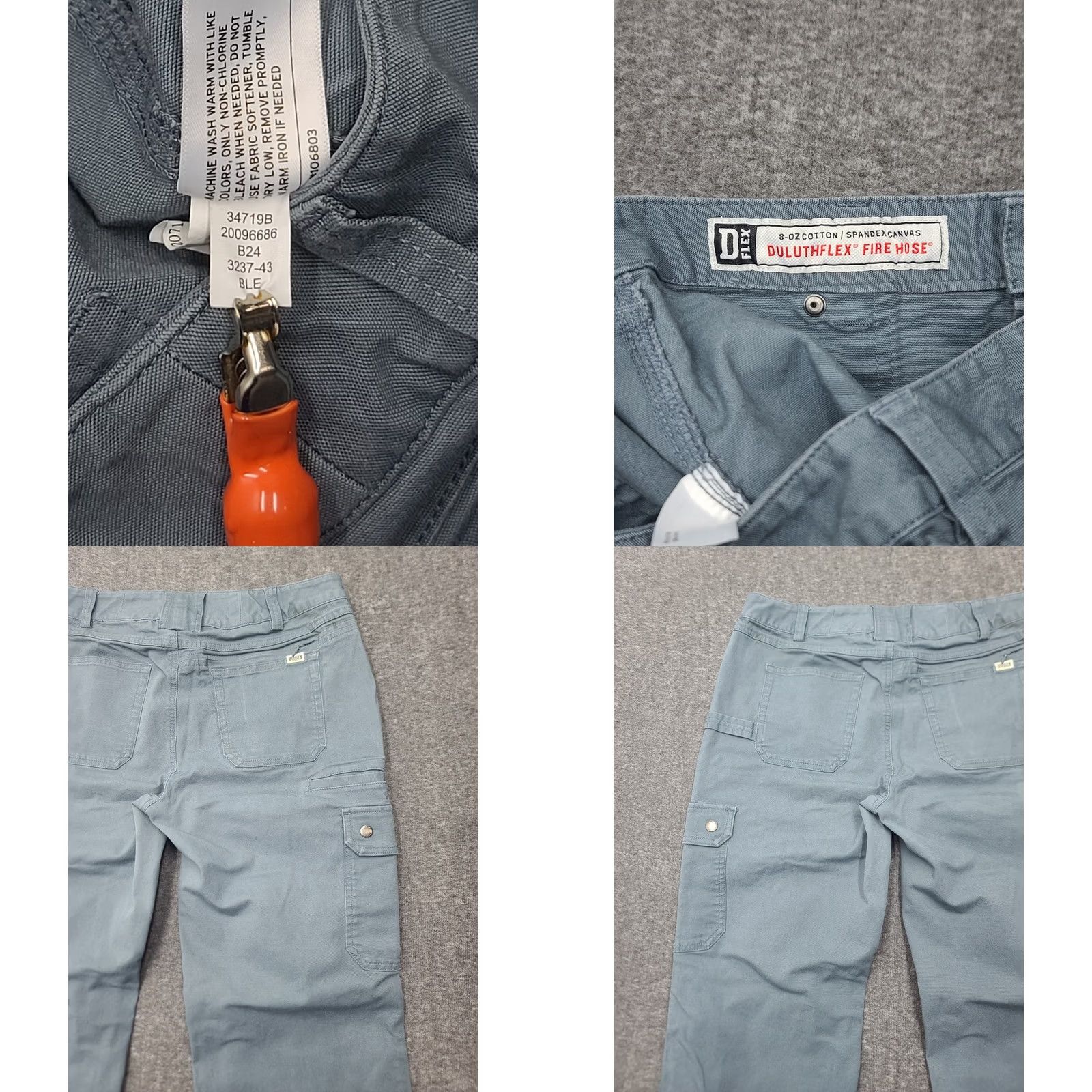 CO Duluth Trading Co Women Fire Hose Cargo Pants Blue 12x31 Cotton Spandex Coolmax Pockets Work Outdoors Size 34" / US 12 / IT 48 - 9 Thumbnail