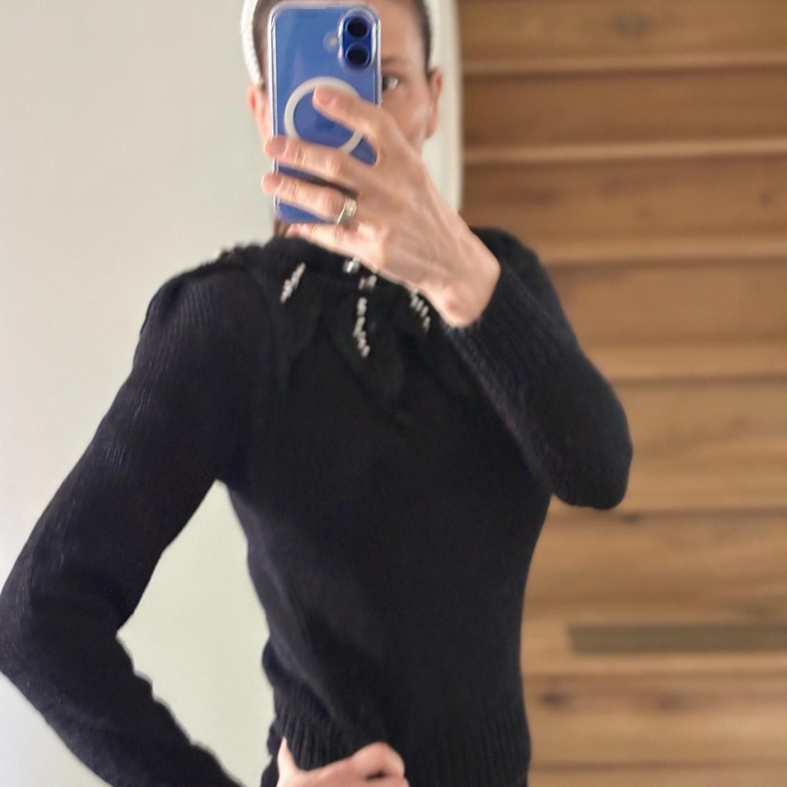 Vintage Nannell Vintage 80s Peals Hand Knit Sweater Black Size S / US 4 / IT 40 - 2 Thumbnail