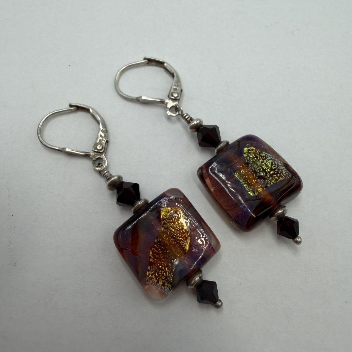 Vintage Vintage Murano Glass 925 Sterling Silver Earrings Dangle Size ONE SIZE - 6 Thumbnail